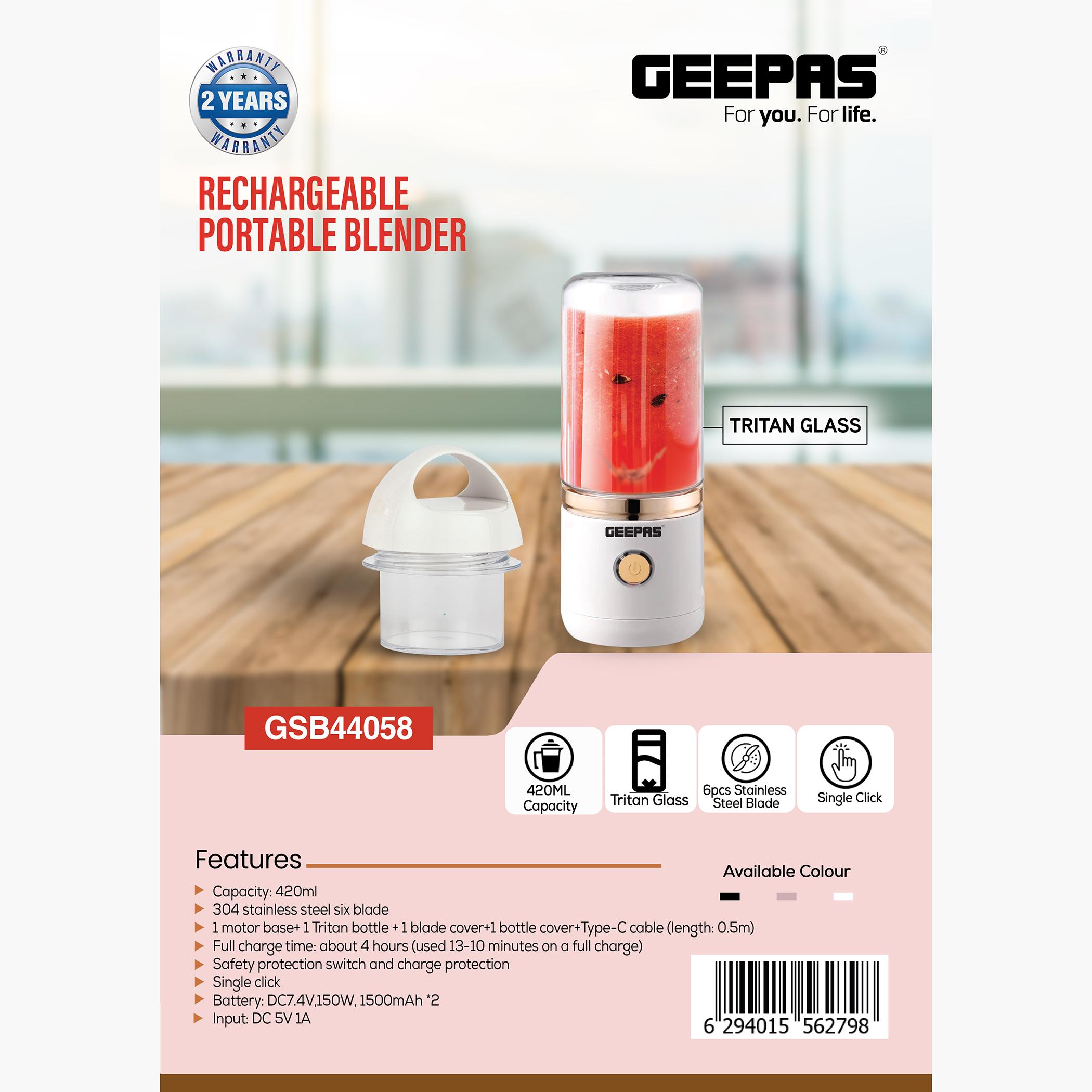 Rechargeable 420 ml Portable Blender- GSB44058-household-appliances-kitchenappliances-blendersmixersandgrinders-image-8