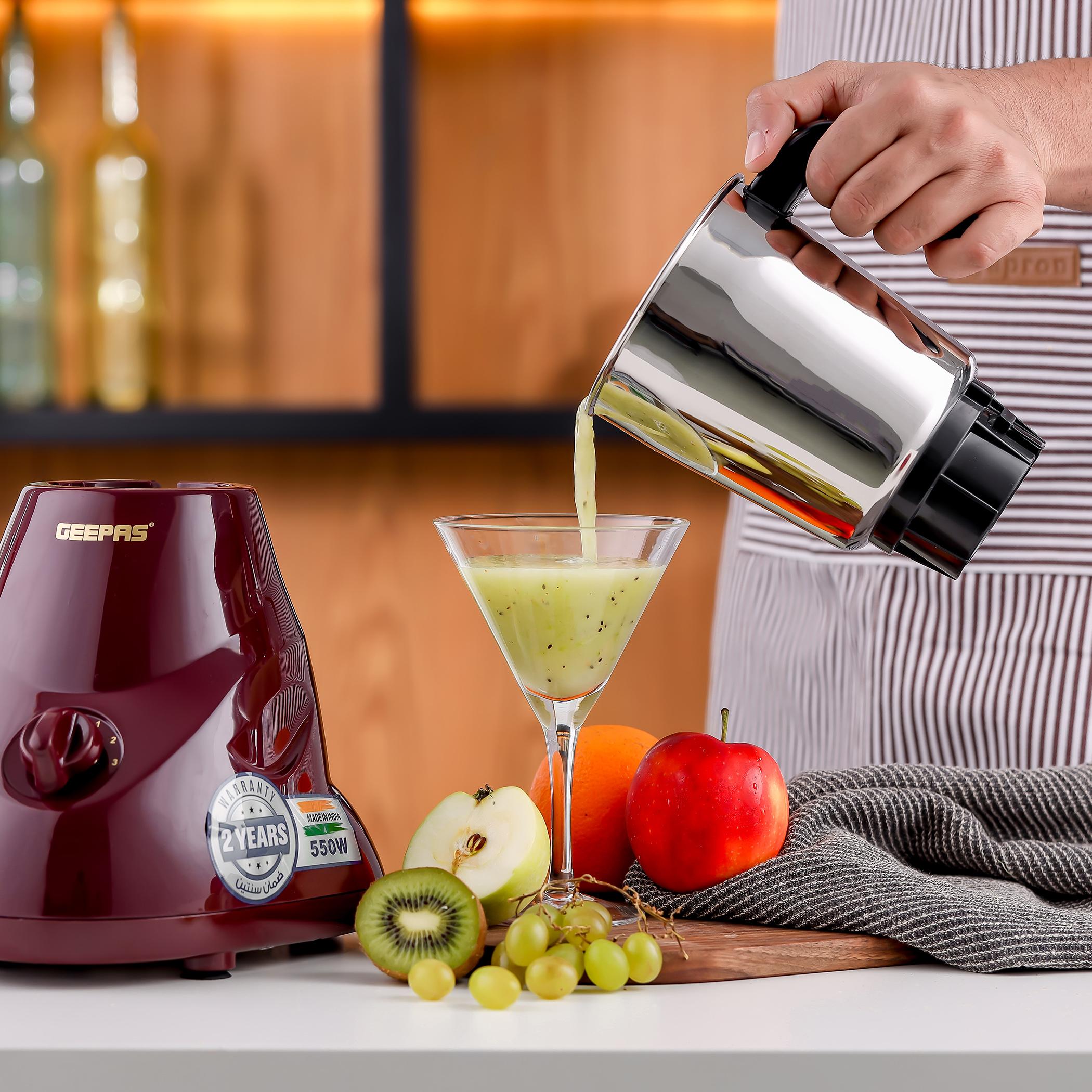 خلاط 2 في 1 بقوة 550 واط مع شفرة ستانلس ستيل من جيباس - GSB44091-household-appliances-kitchenappliances-blendersmixersandgrinders-image-5