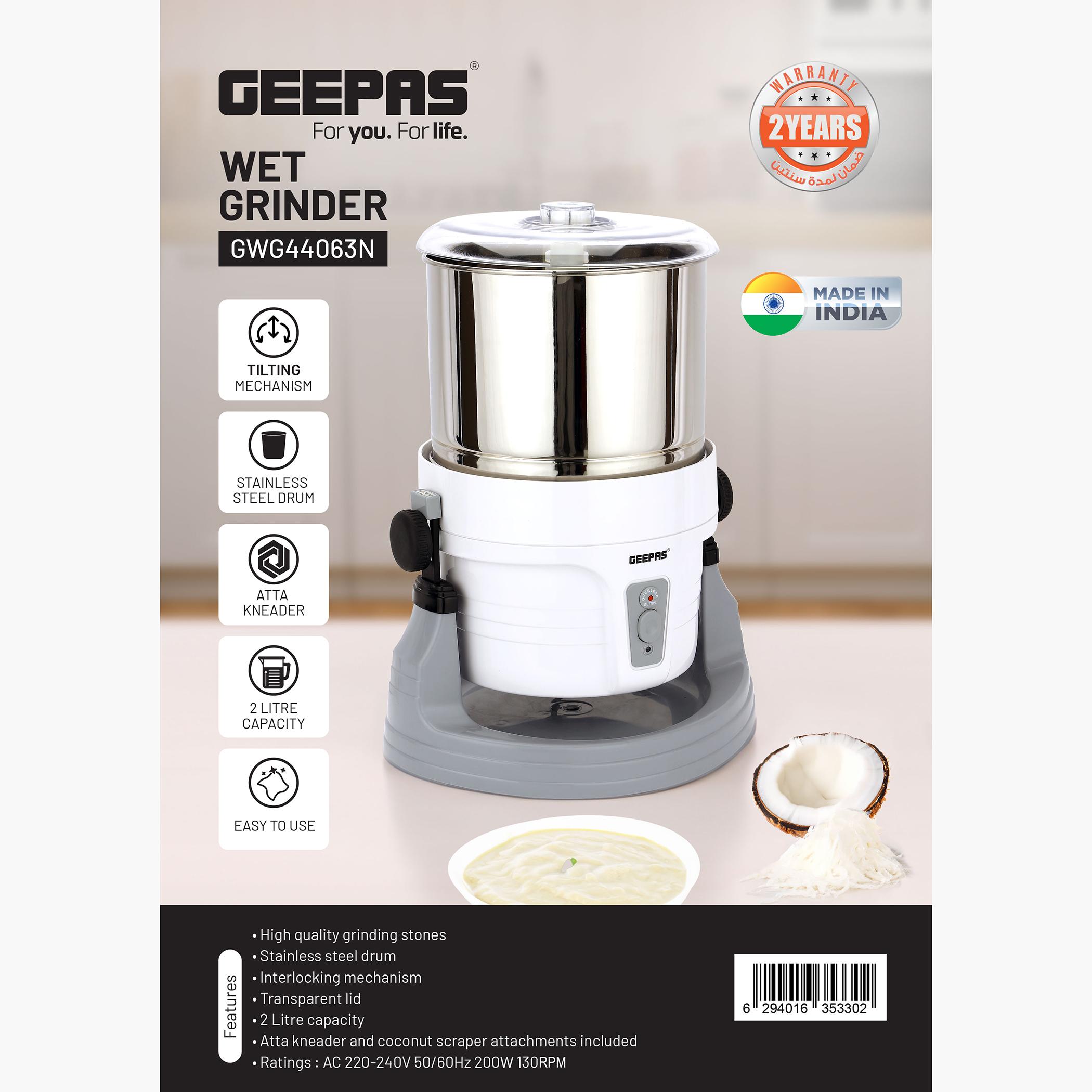 مطحنة رطبة بقوة 200 وات 2 لتر - جيباس - GWG44063N-household-appliances-kitchenappliances-blendersmixersandgrinders-image-5