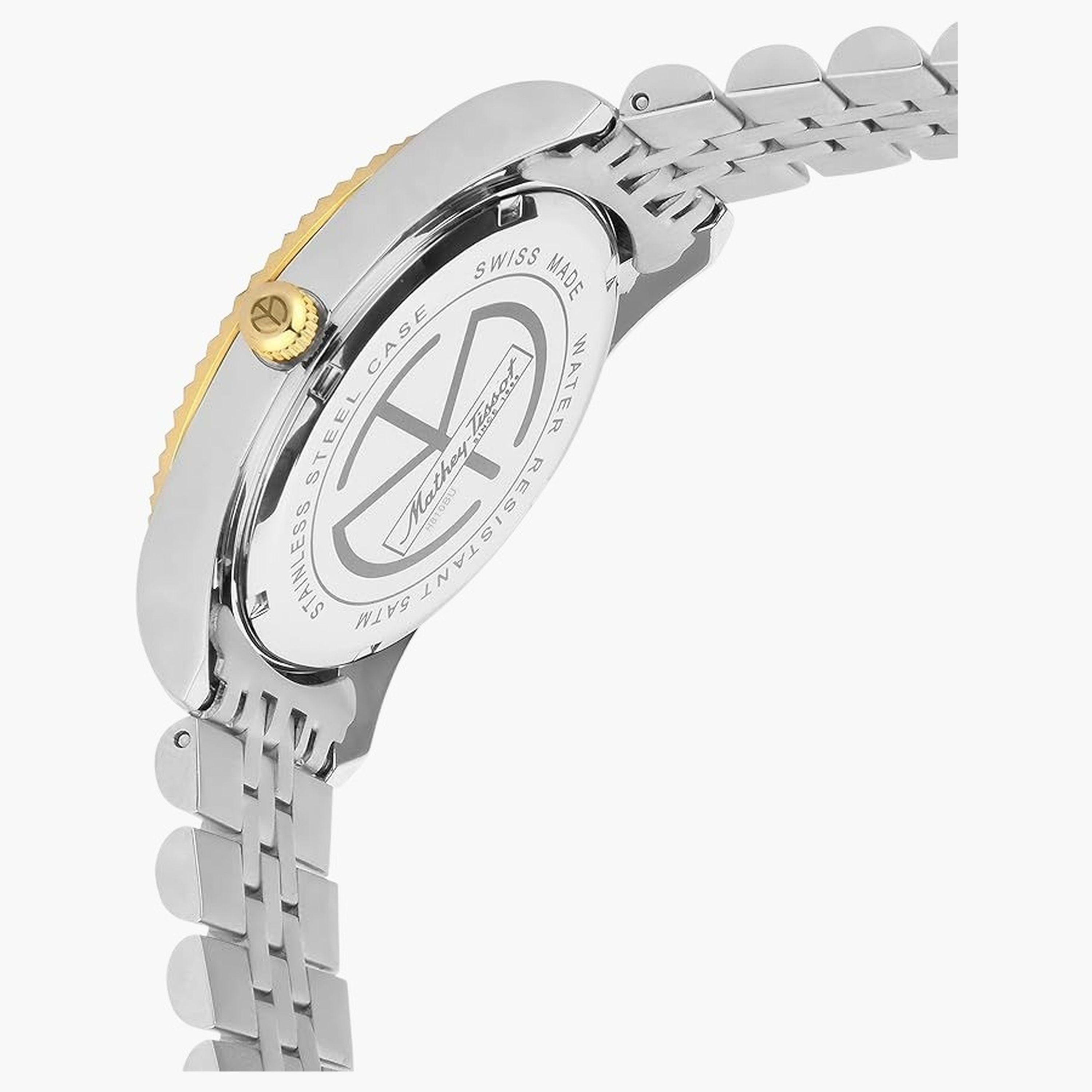 ماثي تيسوت- ساعة رجالية تناظرية سوار ستانلس ستيل ثنائي اللون 40 مم | H710BDI-men-watchesandjewellery-watches-image-2