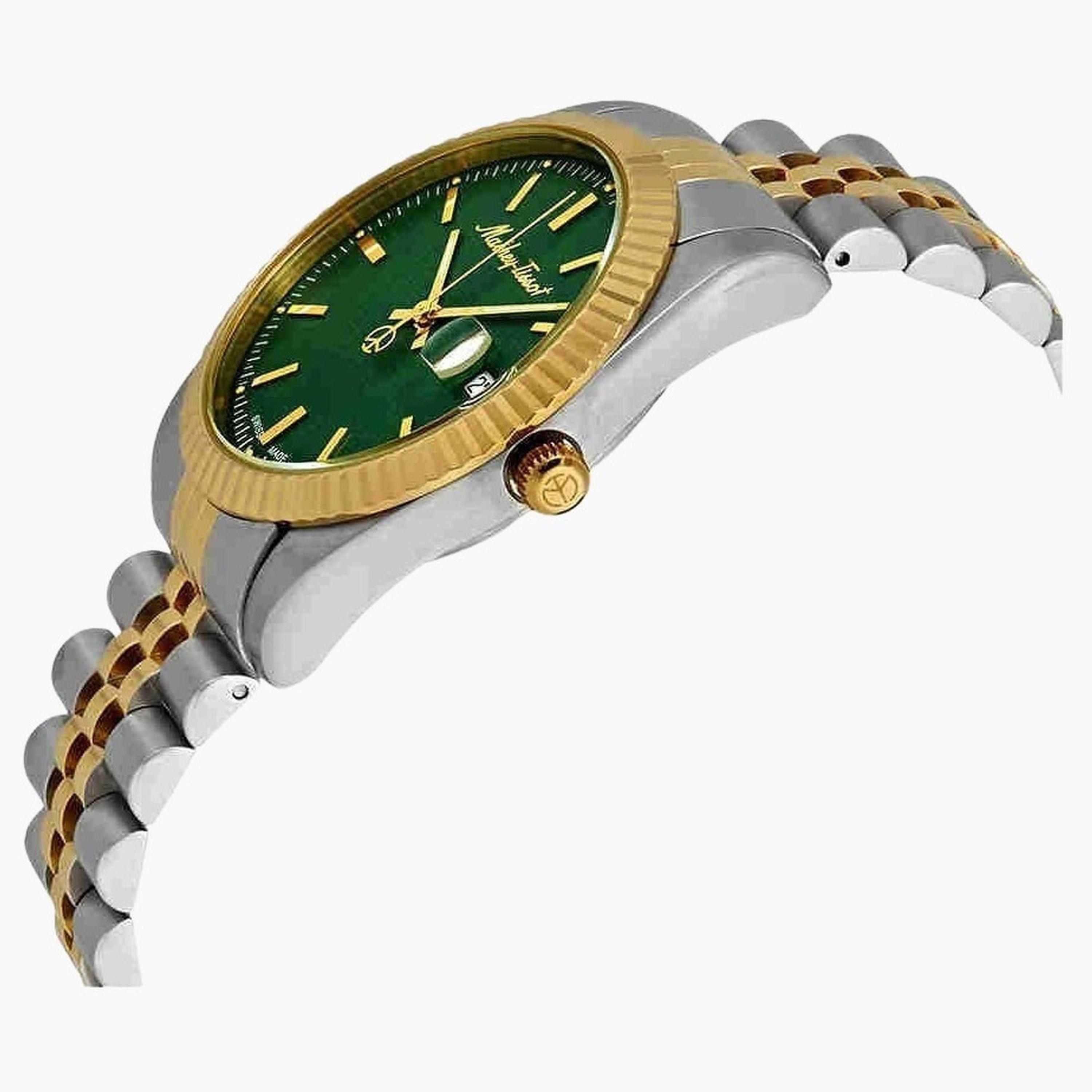 ماثي تيسوت- ساعة رجالية تناظرية سوار ستانلس ستيل ثنائي اللون 40 مم | H810BV-men-watchesandjewellery-watches-image-2