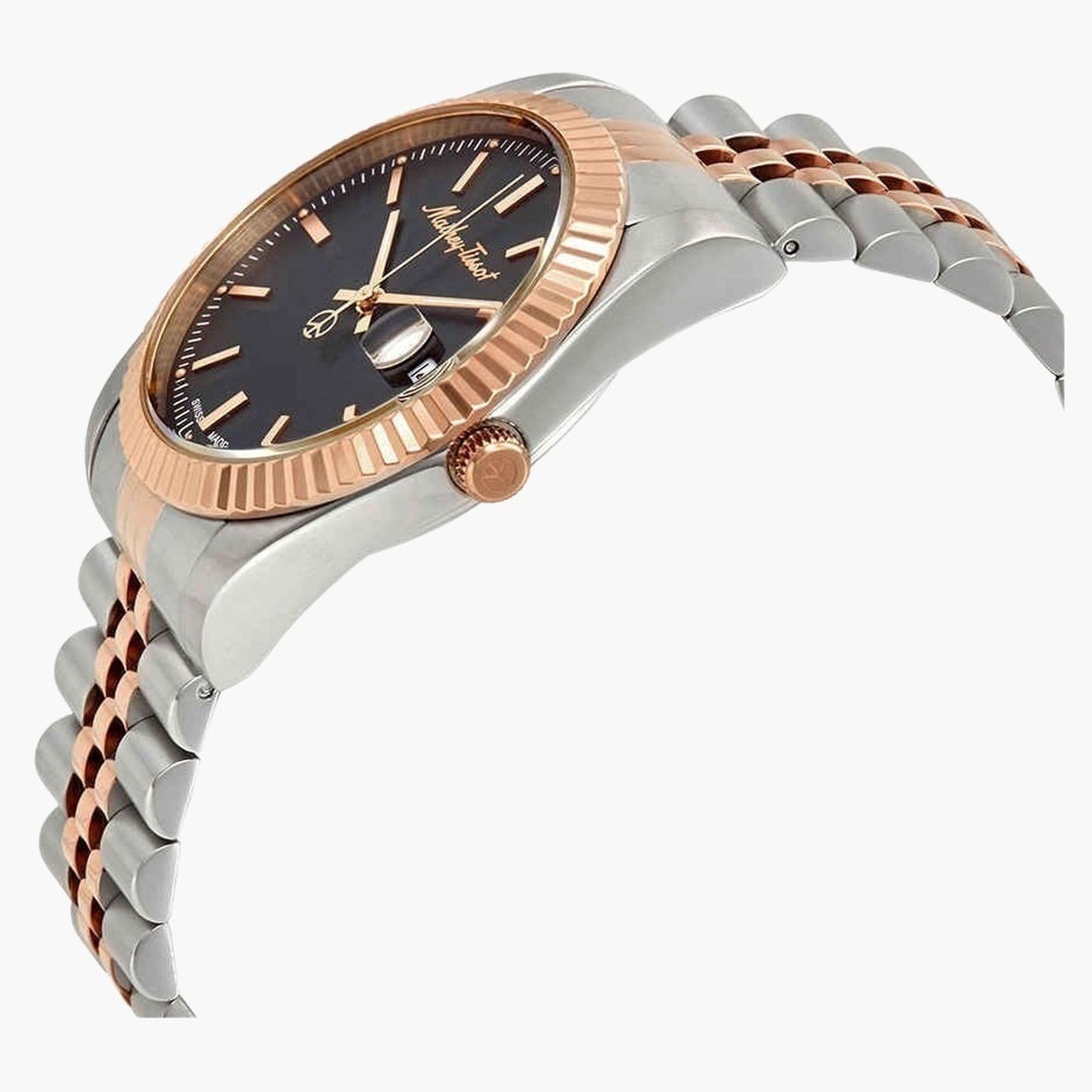 ماثي تيسوت- ساعة رجالية تناظرية سوار ستانلس ستيل ثنائي اللون 40 مم | H810RN-men-watchesandjewellery-watches-image-2