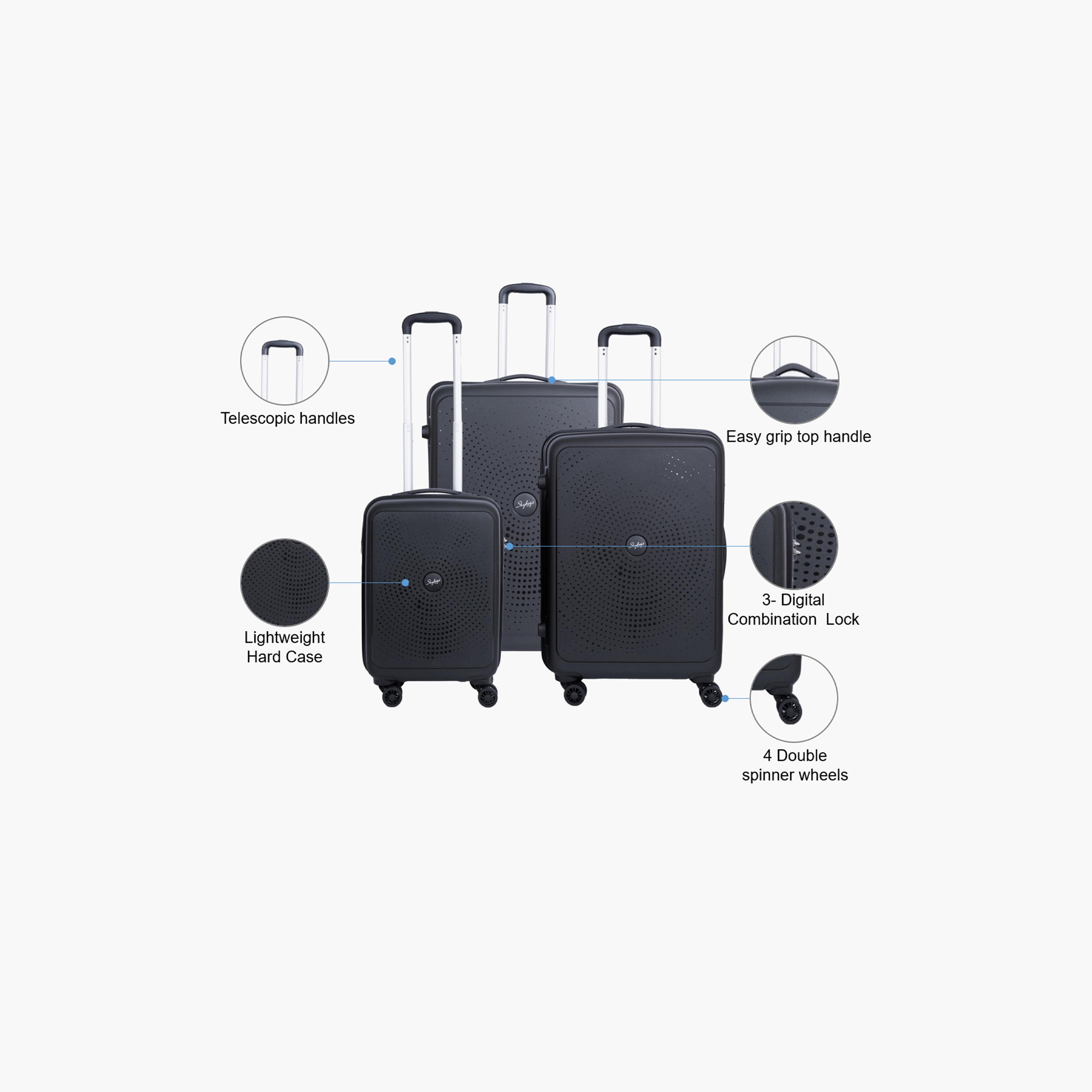 Skybags Zap Set of 3 Polypropylene Hard Sided 4-Wheeler Spinner Trolley Bag with Combination Lock | ZAP-B3-1910-travel-luggagesandbags-luggage-image-2