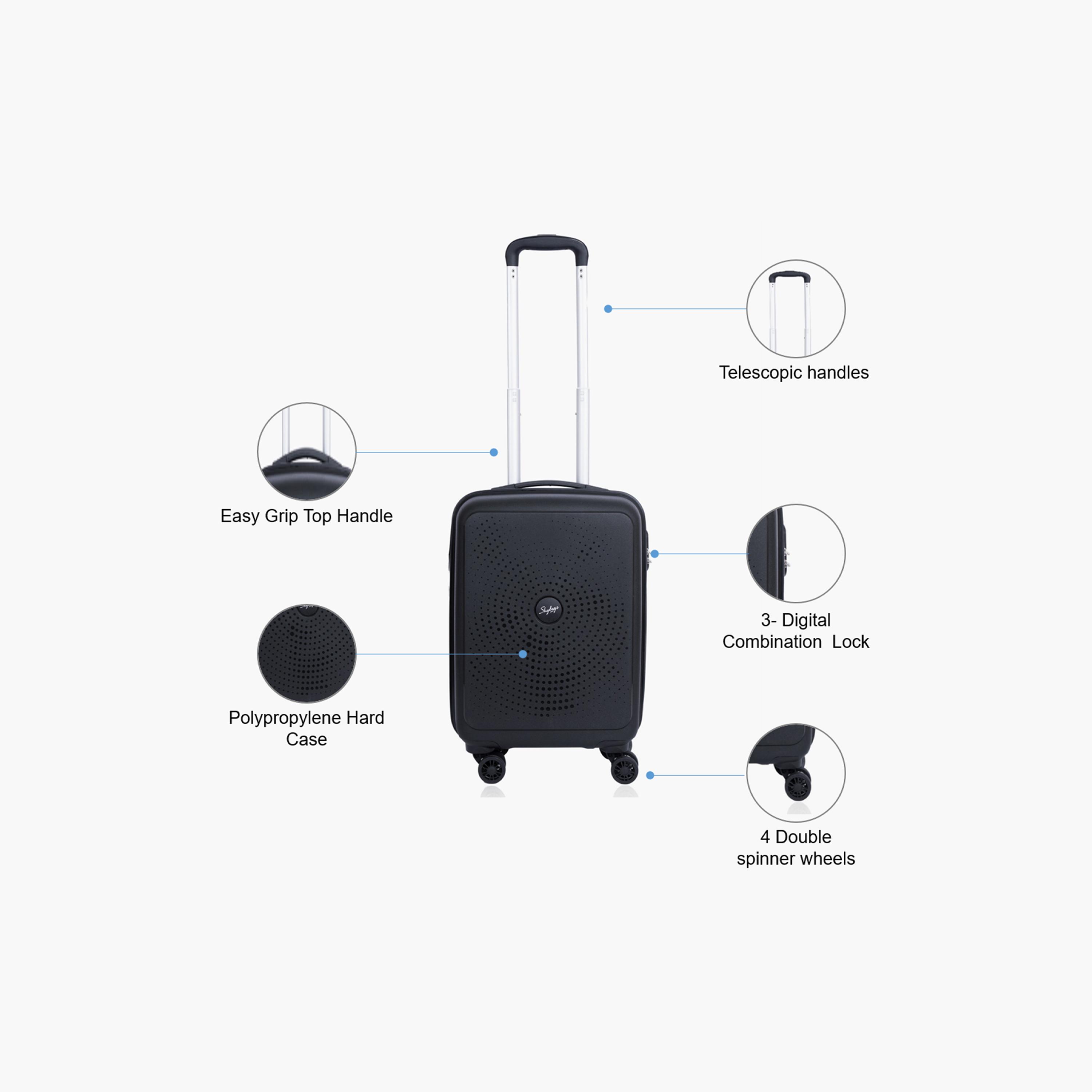 Skybags Zap 55 CM Small Cabin Polypropylene Hard Sided 4-Wheeler Spinner Trolley Bag with Combination Lock | ZAP-B20-1912-travel-luggagesandbags-luggage-image-3