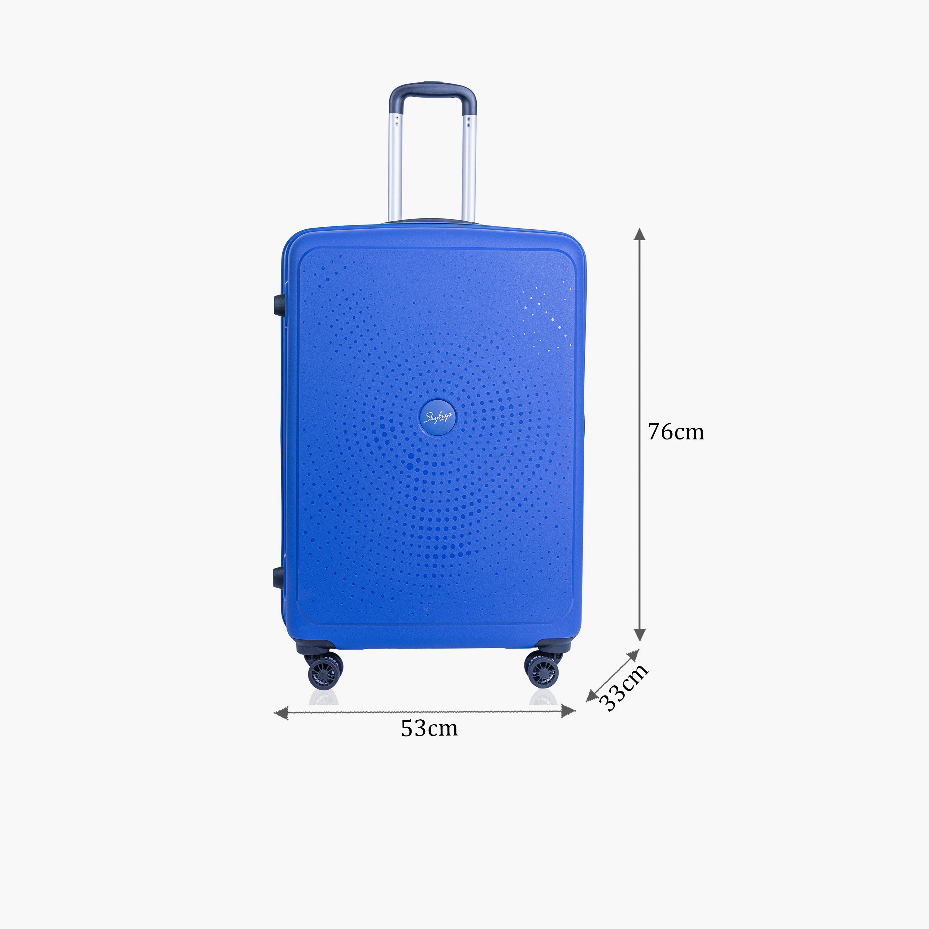 Skybags Zap 76 CM Large Check-in Polypropylene Hard Sided 4-Wheeler Spinner Trolley Bag with Combination Lock | ZAP-BL28-1904-travel-luggagesandbags-luggage-image-2