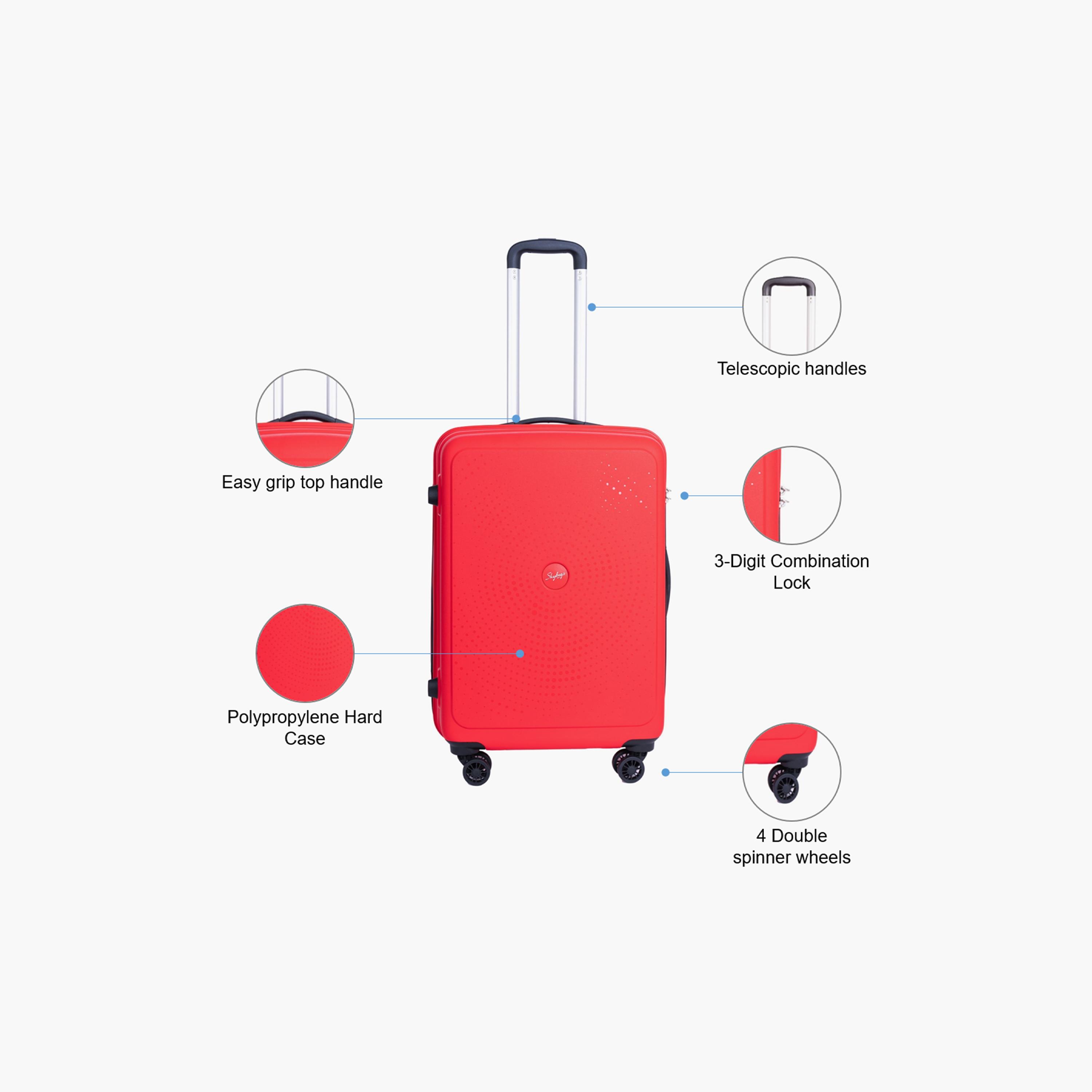 Skybags Zap 66 CM Medium Check-in Polypropylene Hard Sided 4-Wheeler Spinner Trolley Bag with Combination Lock | ZAP-R24-1908-travel-luggagesandbags-luggage-image-3