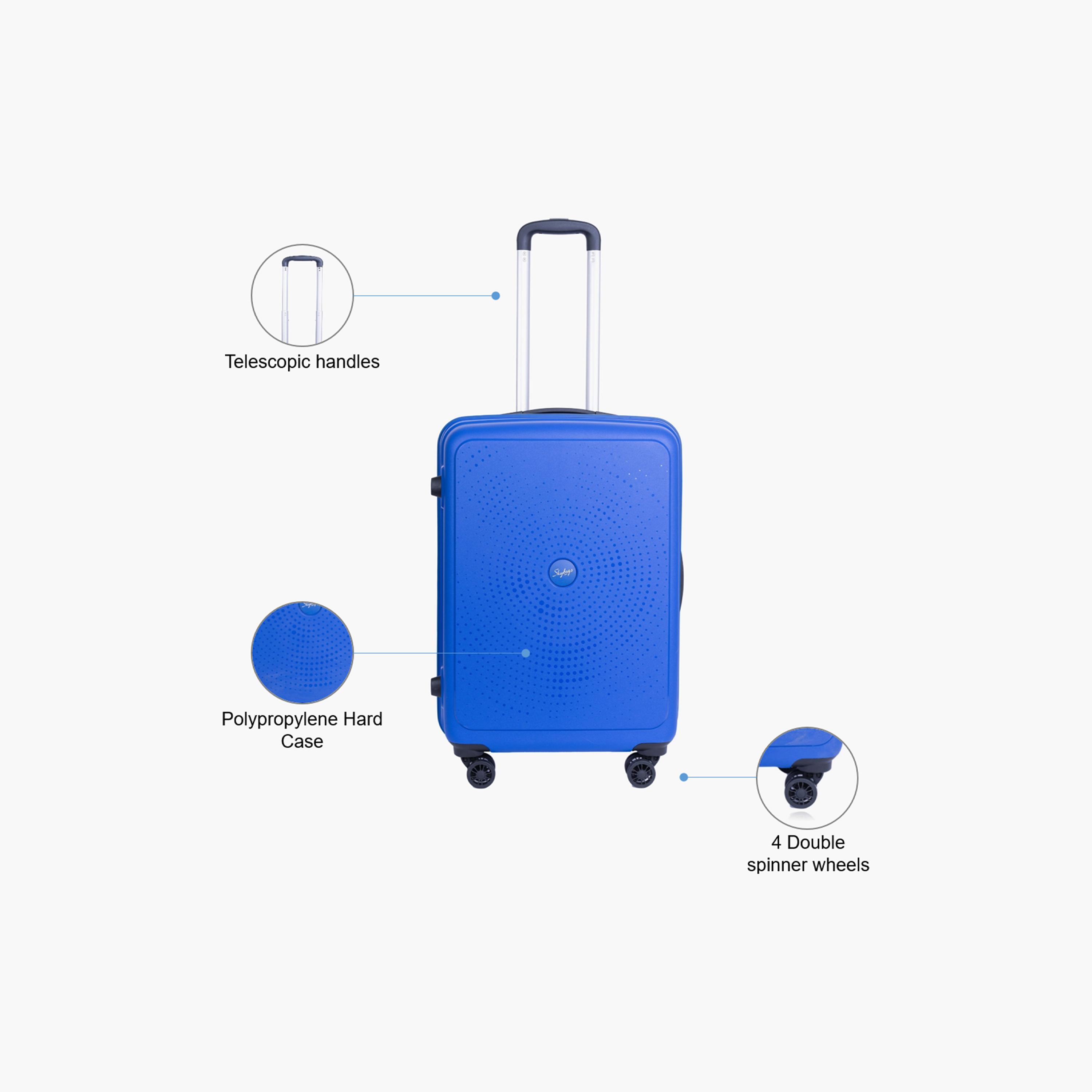 Skybags Zap 66 CM Medium Check-in Polypropylene Hard Sided 4-Wheeler Spinner Trolley Bag with Combination Lock | ZAP-BL24-1903-travel-luggagesandbags-luggage-image-3
