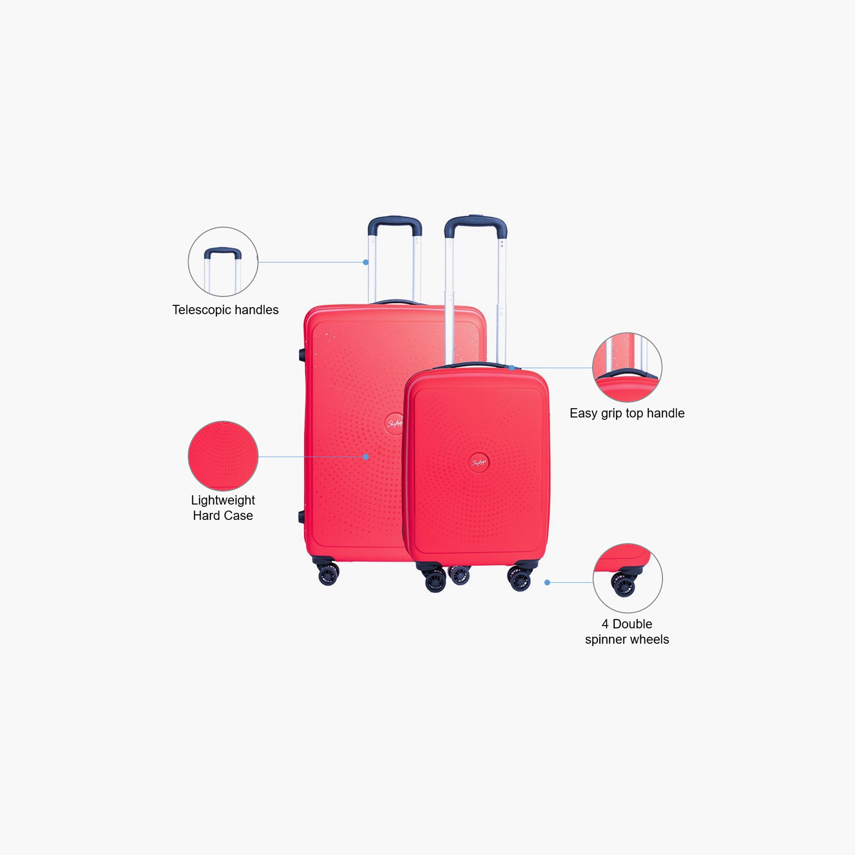 Skybags Zap Set of 2 Polypropylene Hard Sided 4-Wheeler Spinner Trolley Bag with Combination Lock | ZAP-R2-1906-travel-luggagesandbags-luggage-image-2