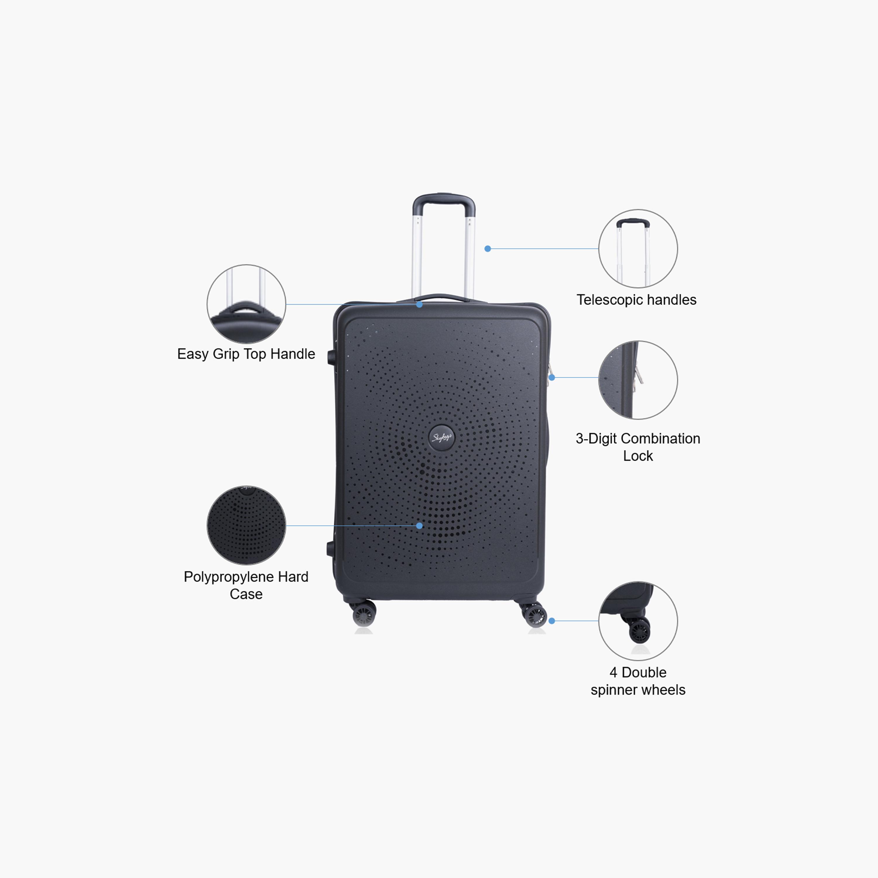 Skybags Zap 76 CM Large Check-in Polypropylene Hard Sided 4-Wheeler Spinner Trolley Bag with Combination Lock | ZAP-B28-1914-travel-luggagesandbags-luggage-image-3
