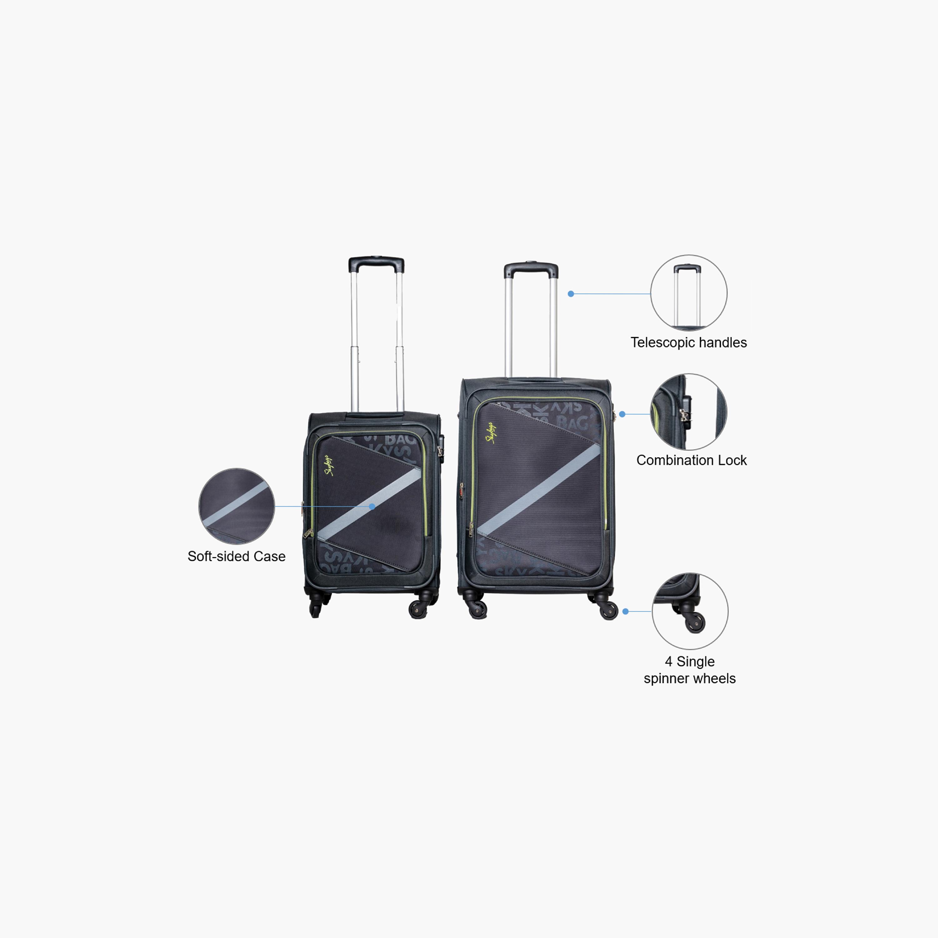 Skybags Spotlight Set of 2 Polyester Soft Sided 4-Wheeler Spinner Trolley Bag with Built-In Combination Lock | SLIGHT-SL2-1606-2set-travel-luggagesandbags-luggage-image-2