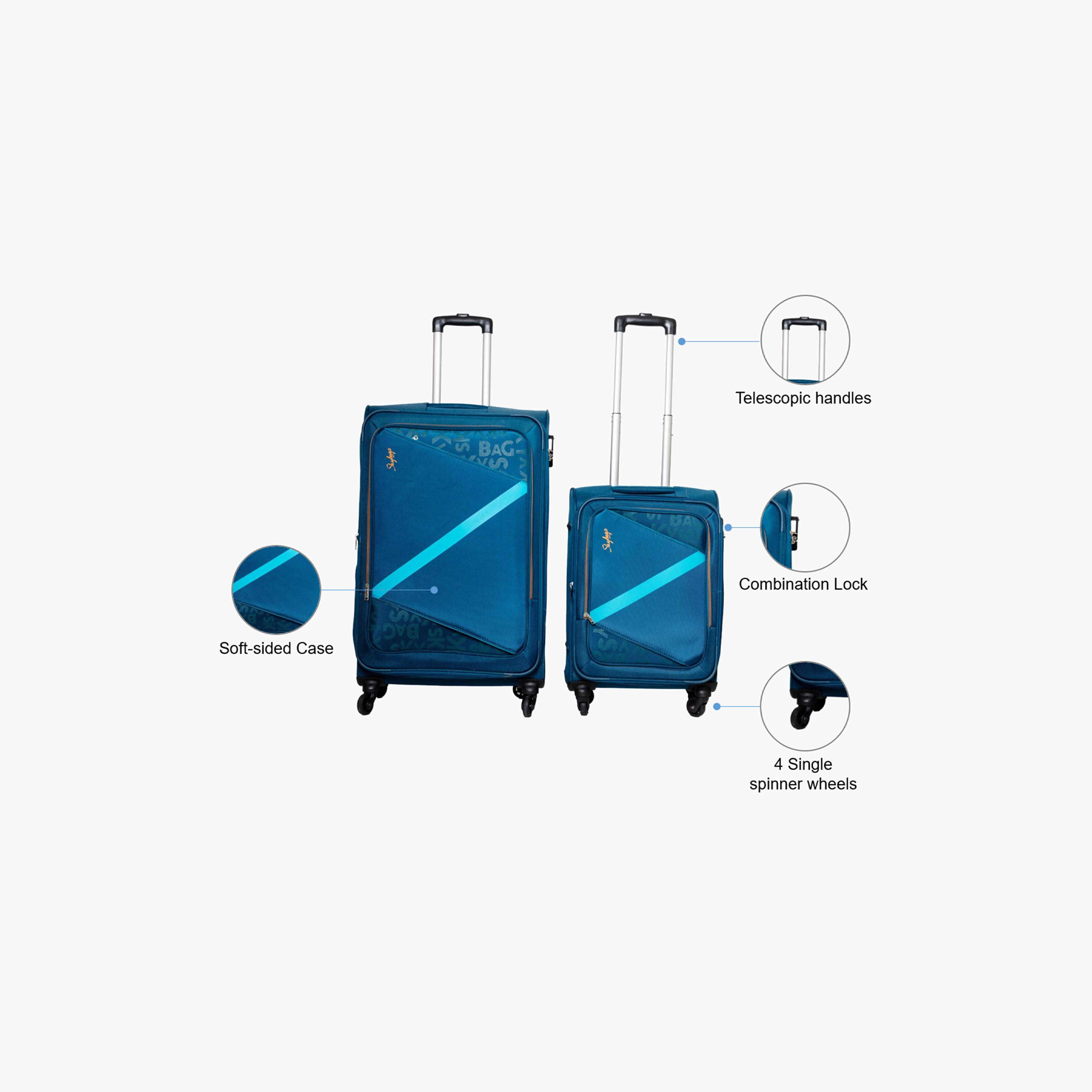 Skybags Spotlight Set of 2 Polyester Soft Sided 4-Wheeler Spinner Trolley Bag with Built-In Combination Lock | SLIGHT-S2-1601-travel-luggagesandbags-luggage-image-2