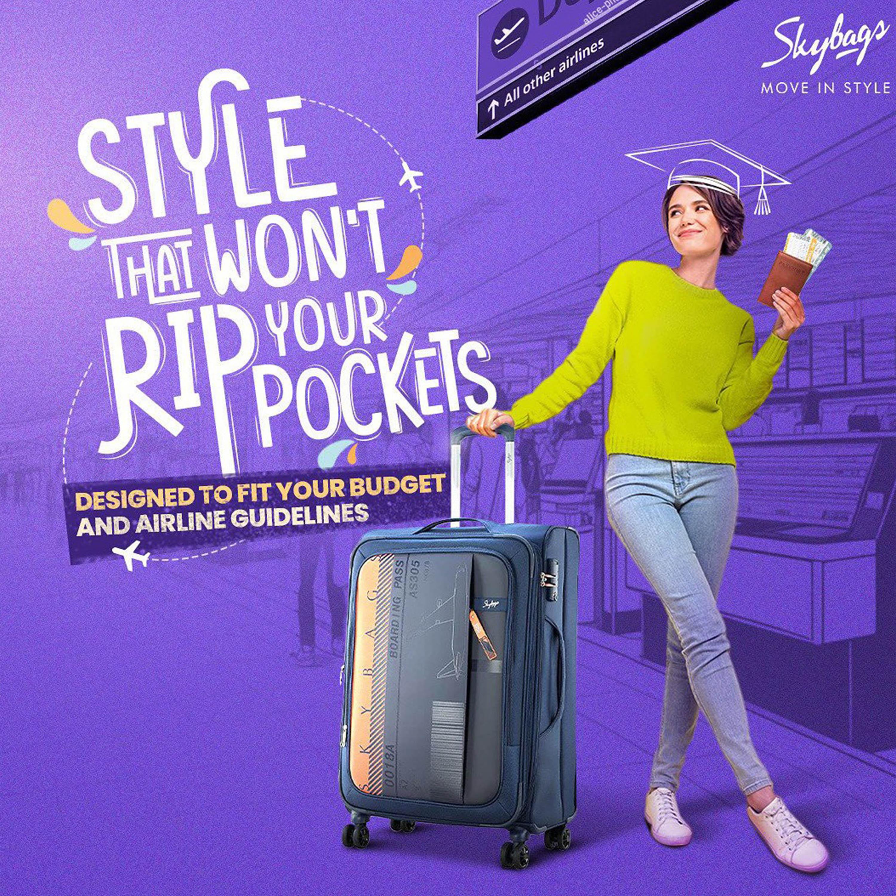 Skybags Airway Pro Set of 2 Polyester Soft Sided 4-Wheeler Spinner Trolley Bag with TSA Lock | AIRWAY-S2-1201-travel-luggagesandbags-luggage-image-7
