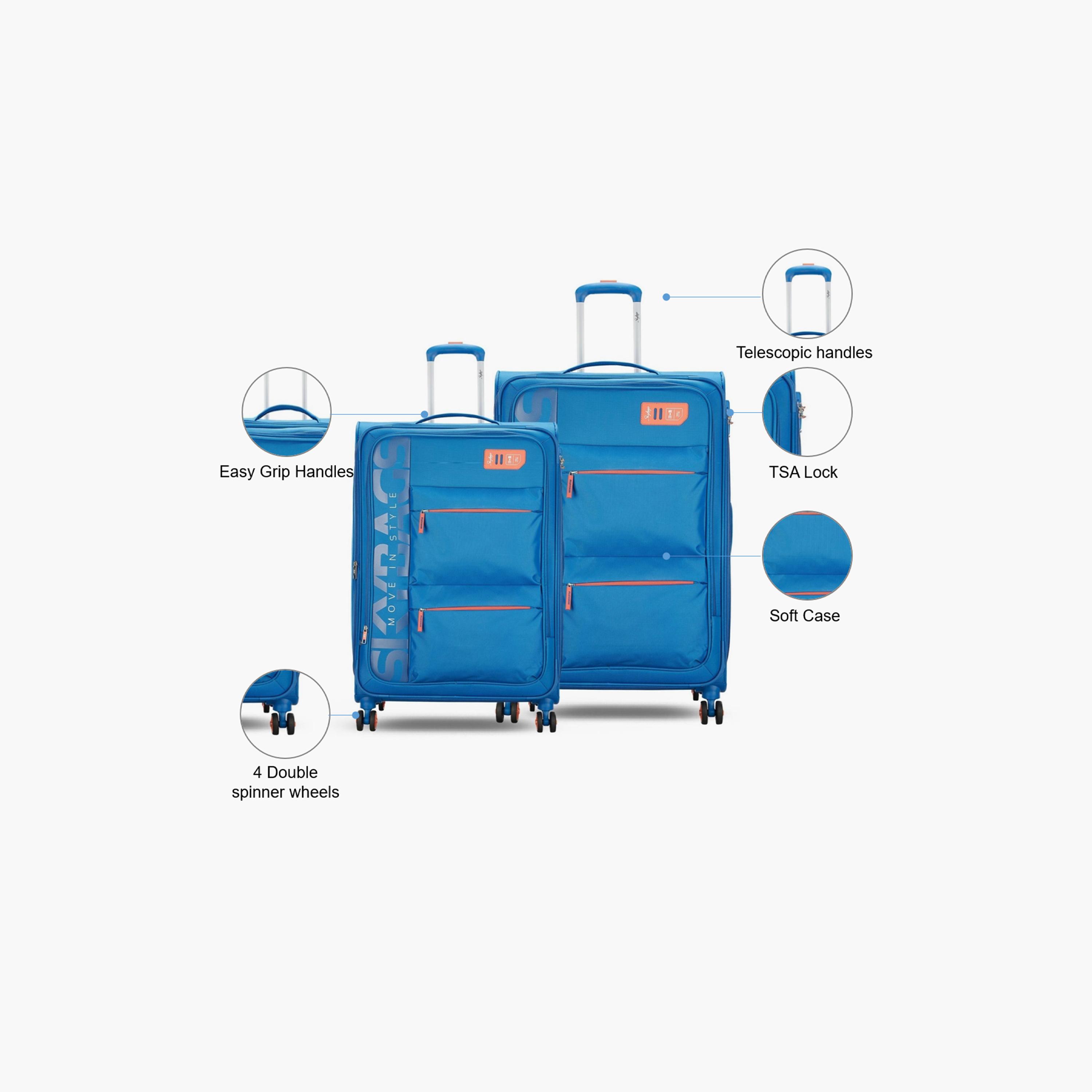 Skybags Vanguard Set of 2 Polyester Soft Sided 4-Wheeler Spinner Trolley Bag with TSA Lock | VGUARD-S2-1701-travel-luggagesandbags-luggage-image-2