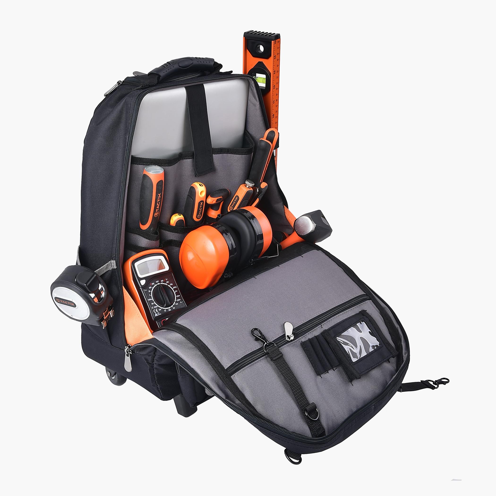 Tactix 19-inch Rolling Tool Backpack - 50x36x21 cm