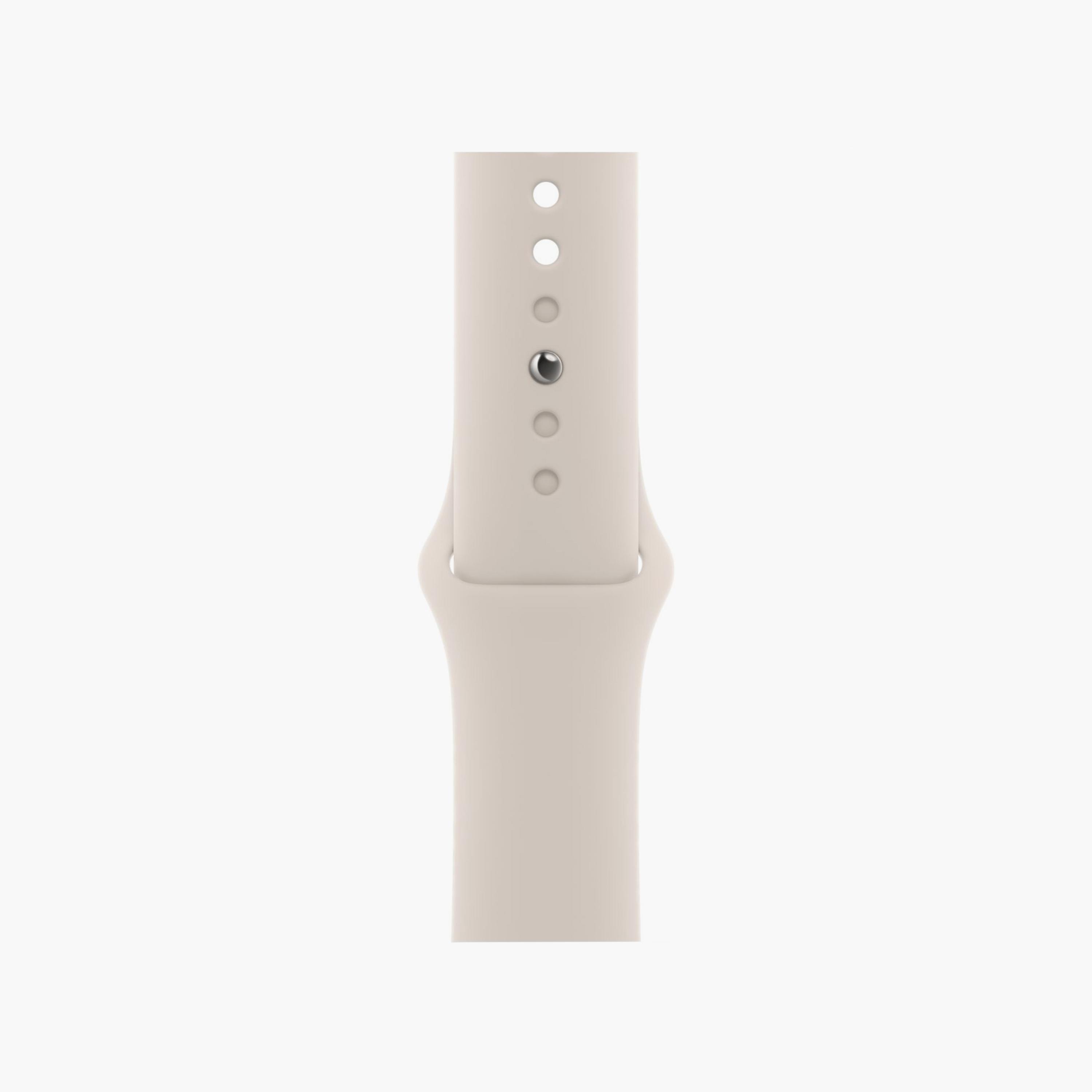 ساعة ابل SE GPS 44 مم - هيكل صغير / متوسط من الألومنيوم مع سوار ستارلايت الرياضي | MRE43QAA-electronics-smartwatches-image-5