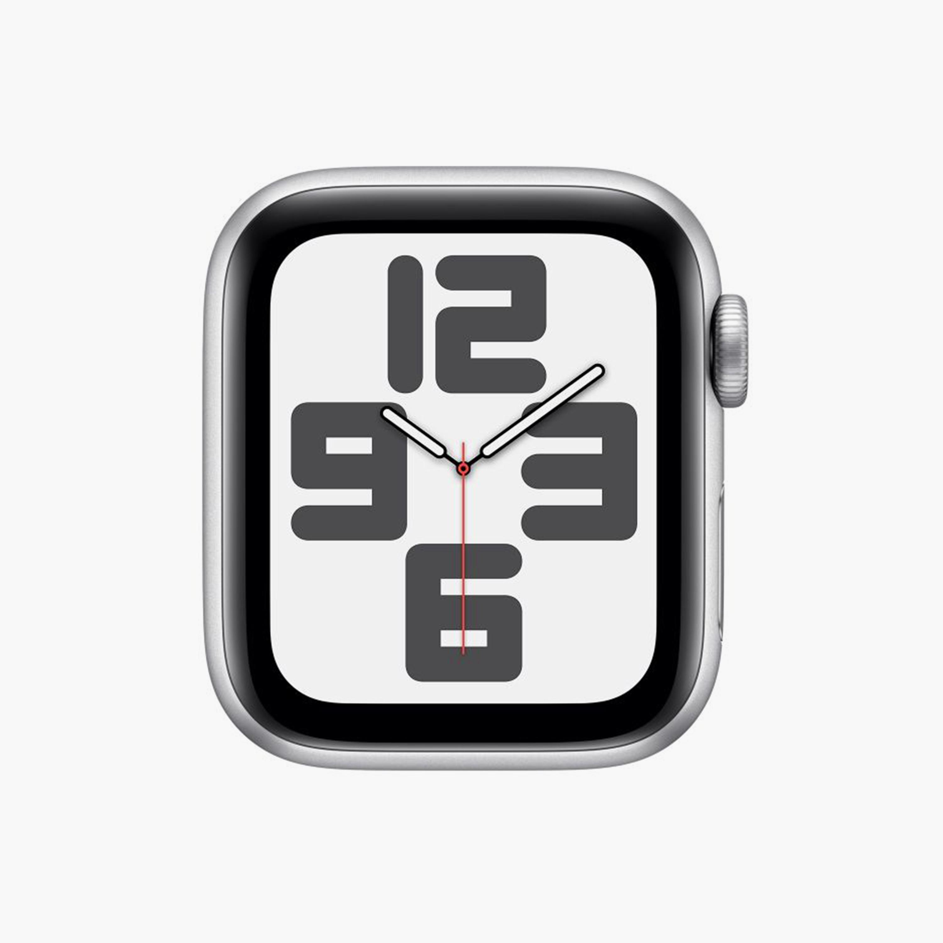 ساعة أبل SE GPS + خلوي 44 مم - هيكل ألومنيوم فضي متوسط / كبير مع سوار رياضي أزرق عاصفة | MRHJ3QAA-electronics-smartwatches-image-5