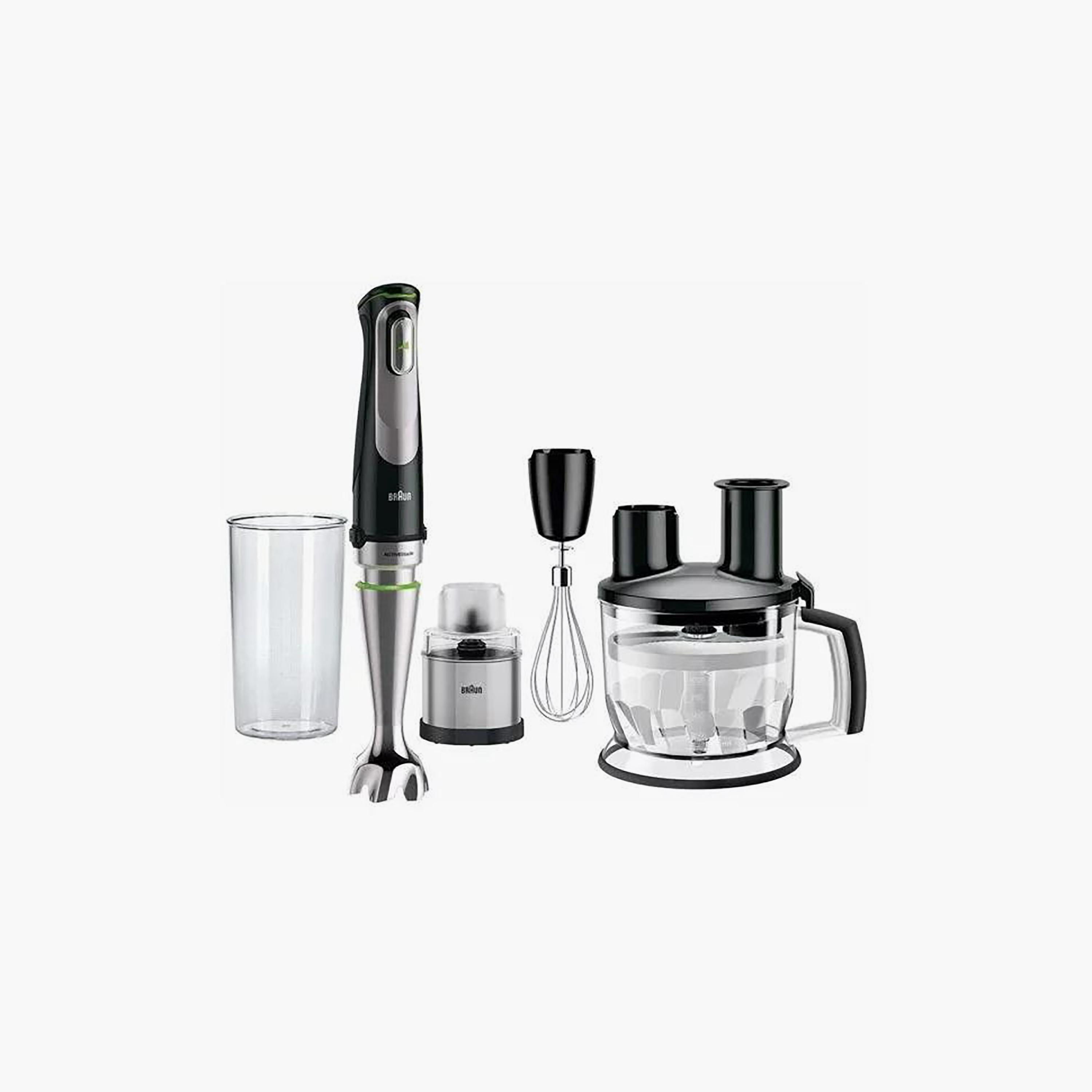 خلاط يدوي من براون مالتي كويك 9 مع 1000 واط بلون أسود وفضي | MQ 9078X-household-appliances-kitchenappliances-foodprocessors-image-1