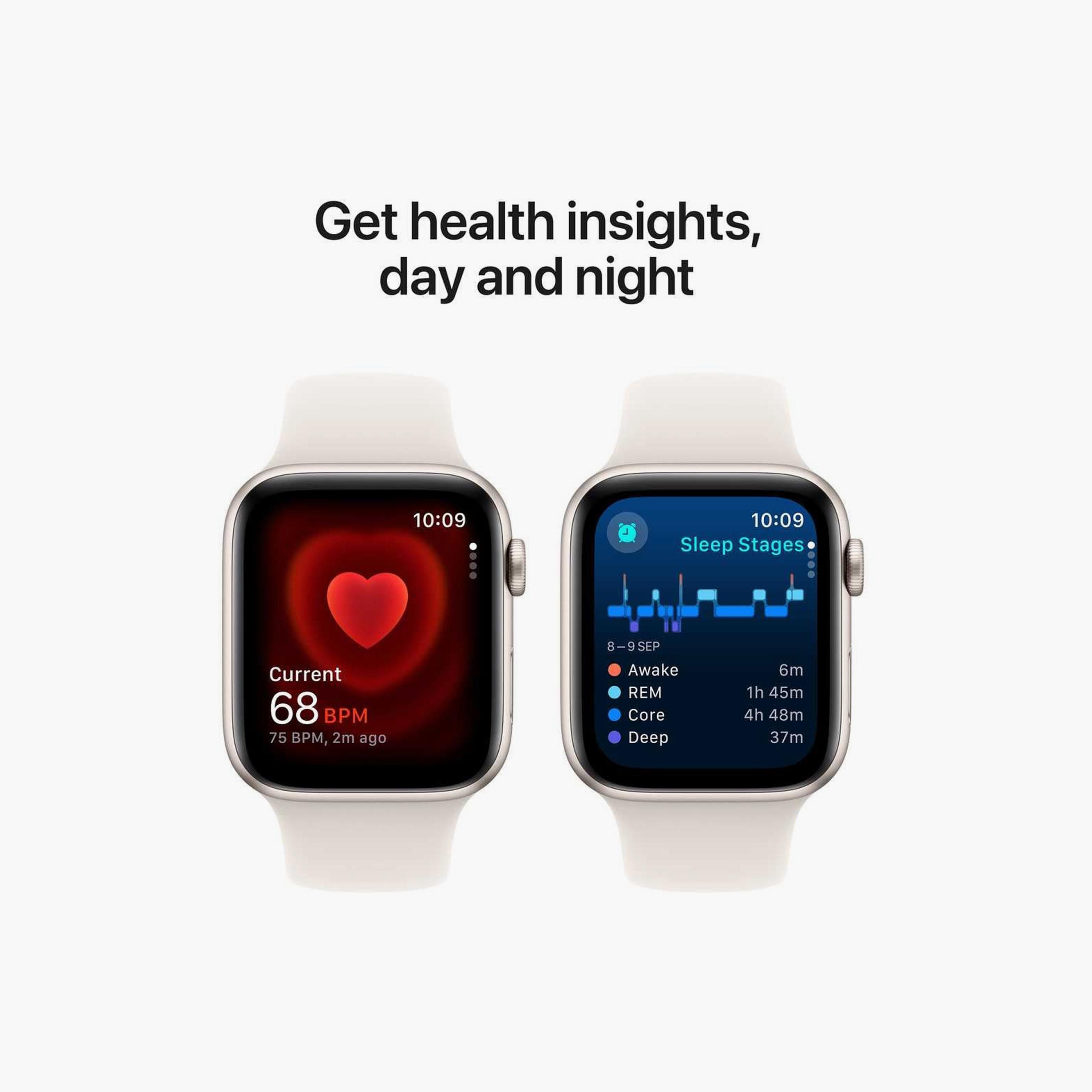 ساعة أبل SE GPS + خلوي 44 مم - هيكل متوسط / كبير من الألومنيوم منتصف الليل مع سوار رياضي منتصف الليل | MRH83QAA-electronics-smartwatches-image-5