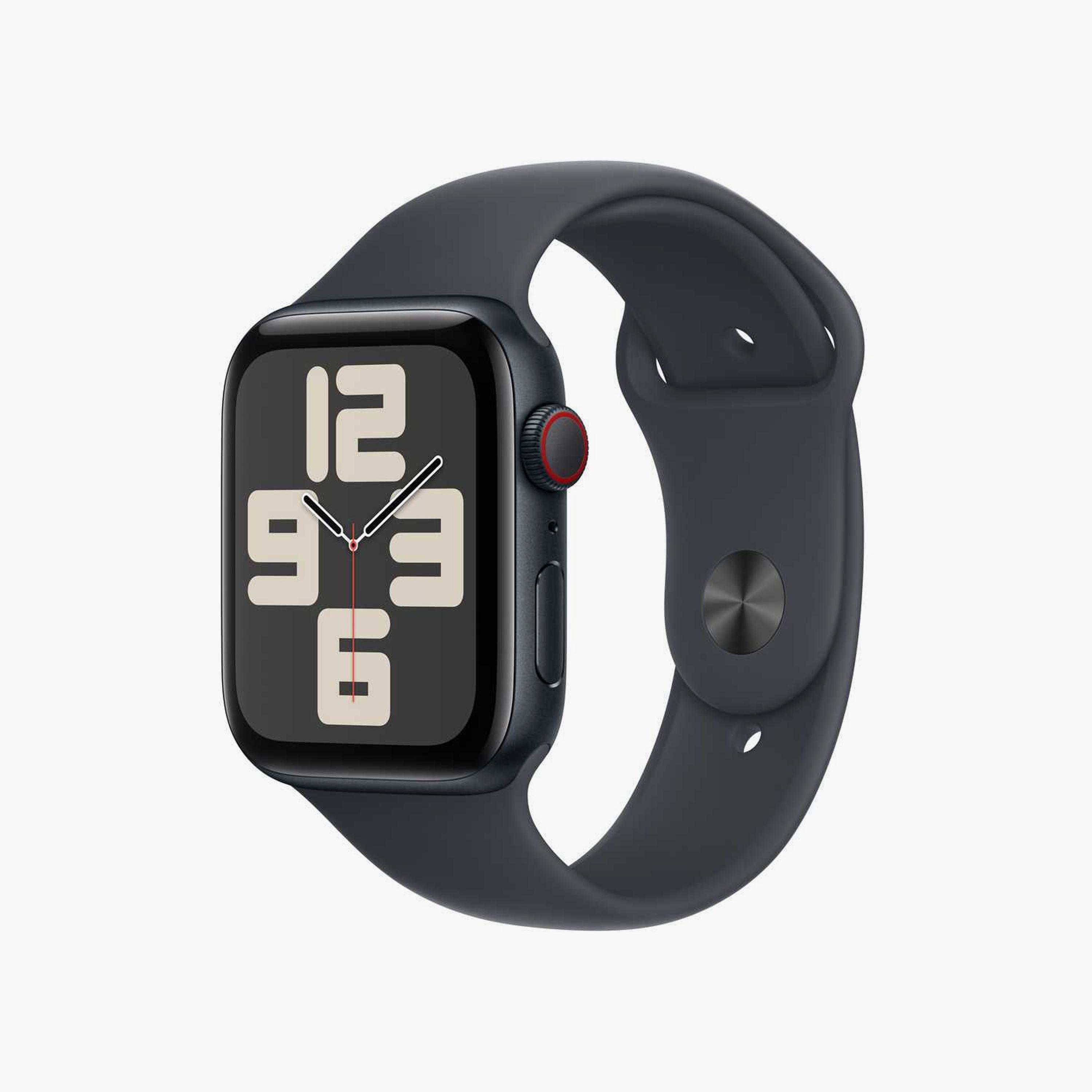 ساعة أبل SE GPS + خلوي 40 مم هيكل ألومنيوم منتصف الليل مع سوار رياضي منتصف الليل-electronics-smartwatches-image-1