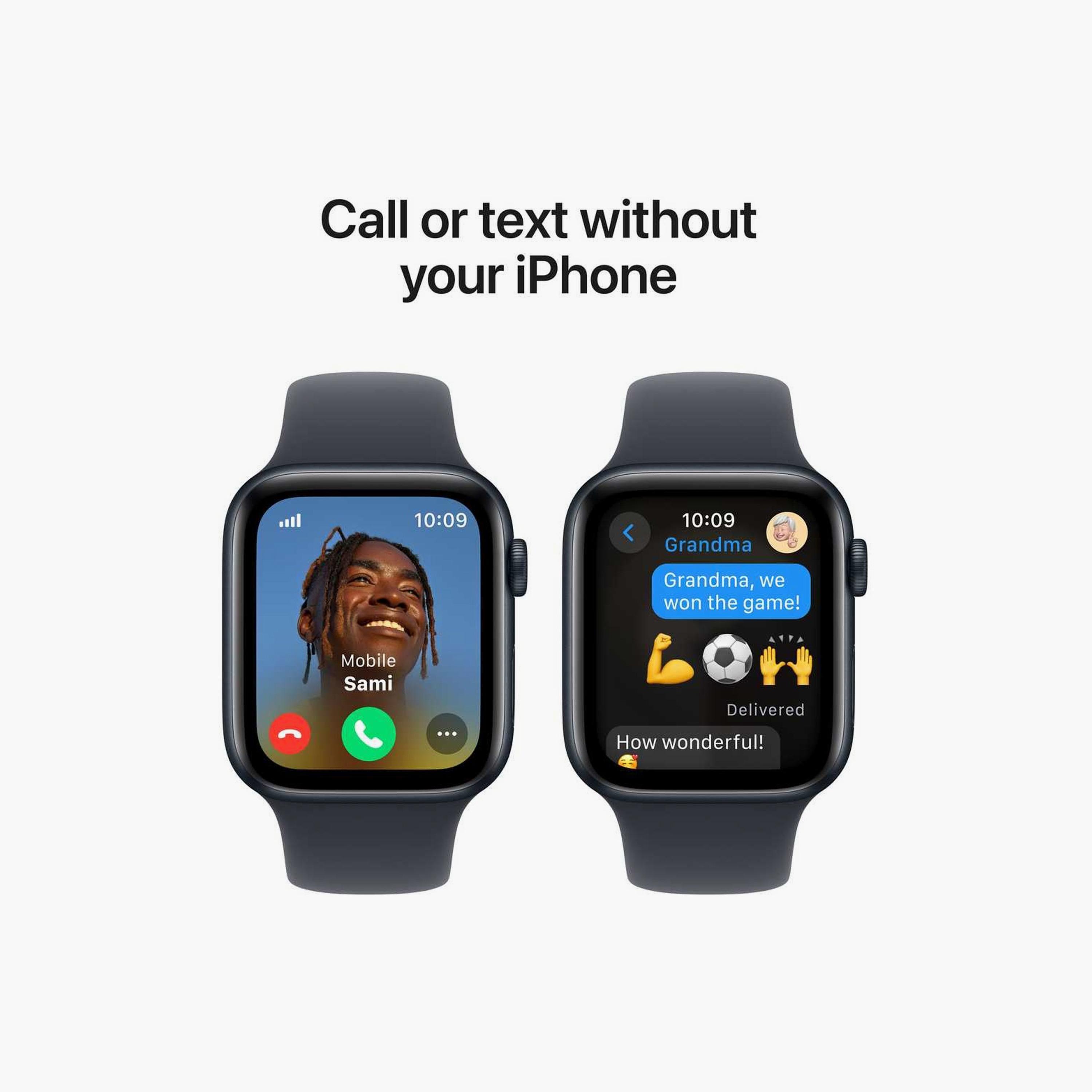 ساعة أبل SE GPS + خلوي 40 مم هيكل ألومنيوم منتصف الليل مع سوار رياضي منتصف الليل-electronics-smartwatches-image-4