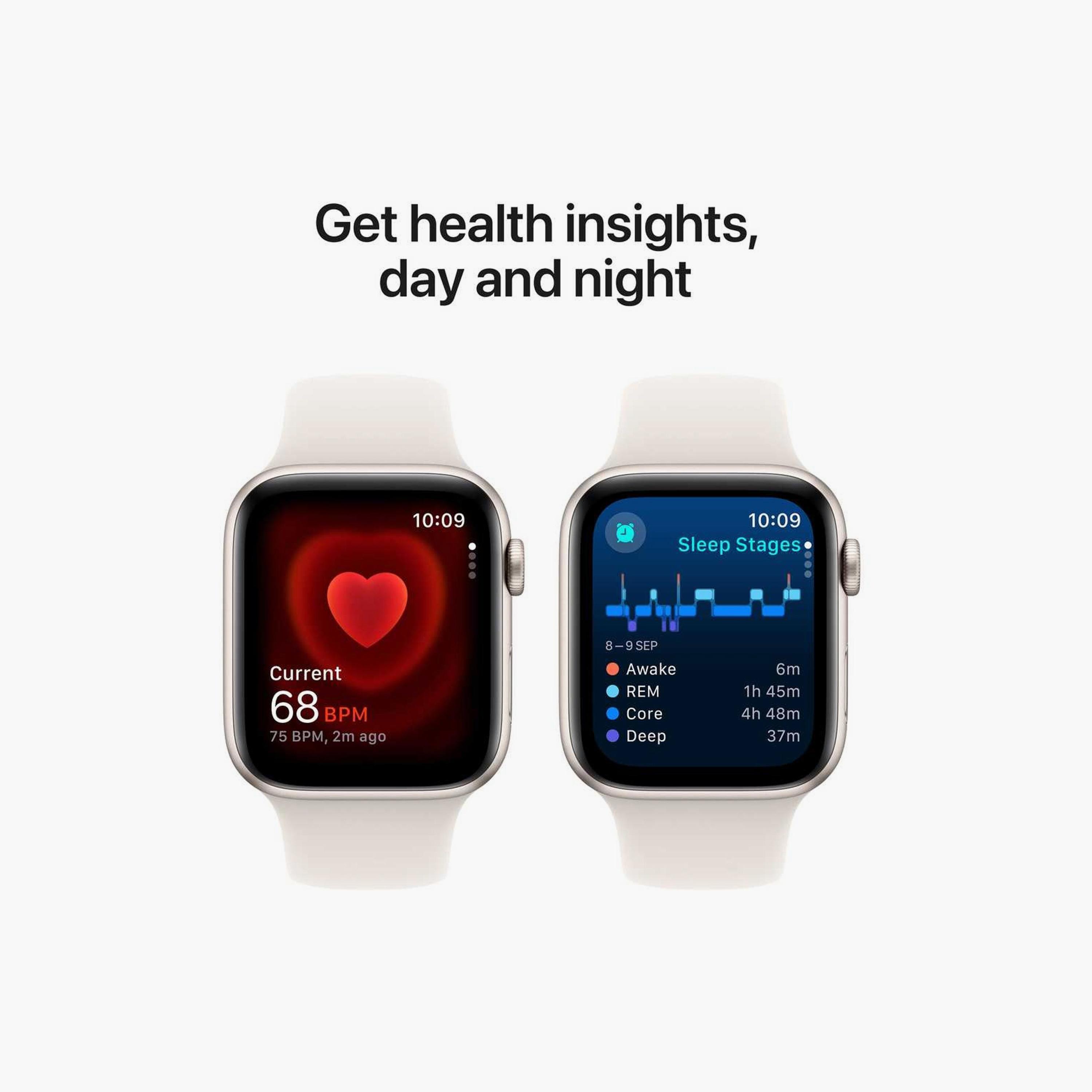 ابل ووتش SE جي بي اس 40 ملم جراب ألومنيوم ستارلايت مع سوار رياضي ستارلايت-electronics-smartwatches-image-5