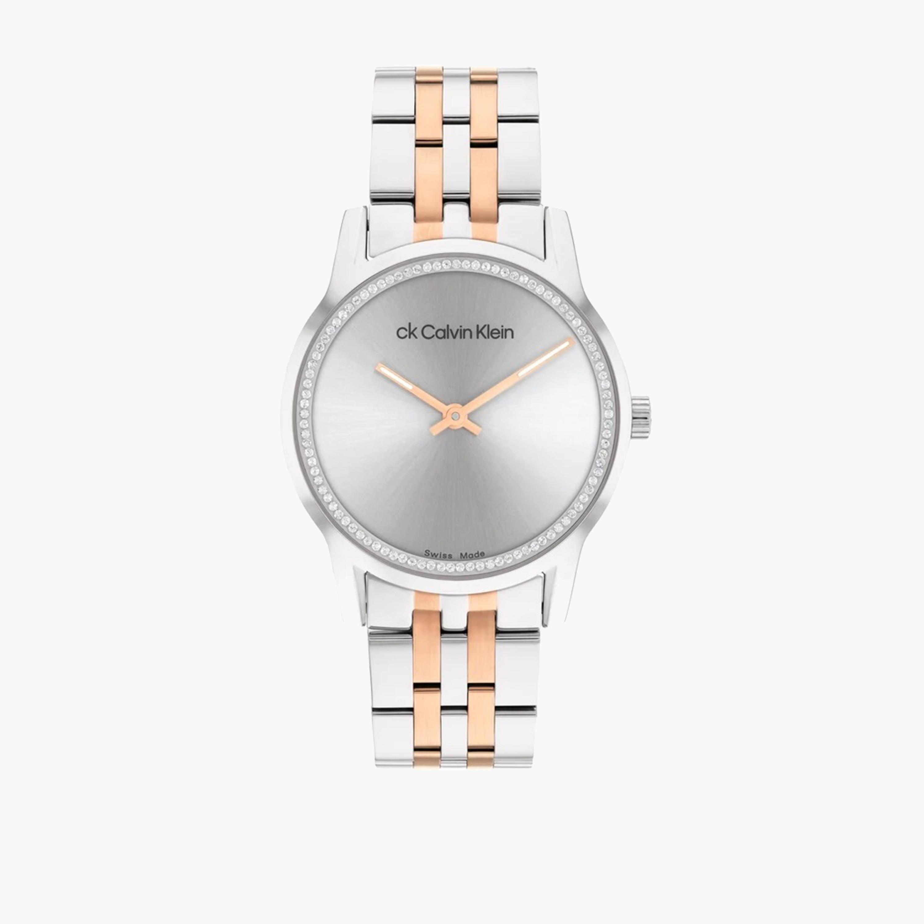 كالفين كلين-  ساعة نسائية سوار ستانلس ستيل بقطر 32 مم باللون الرمادي | 25000020-women-watchesandjewellery-watches-image-1