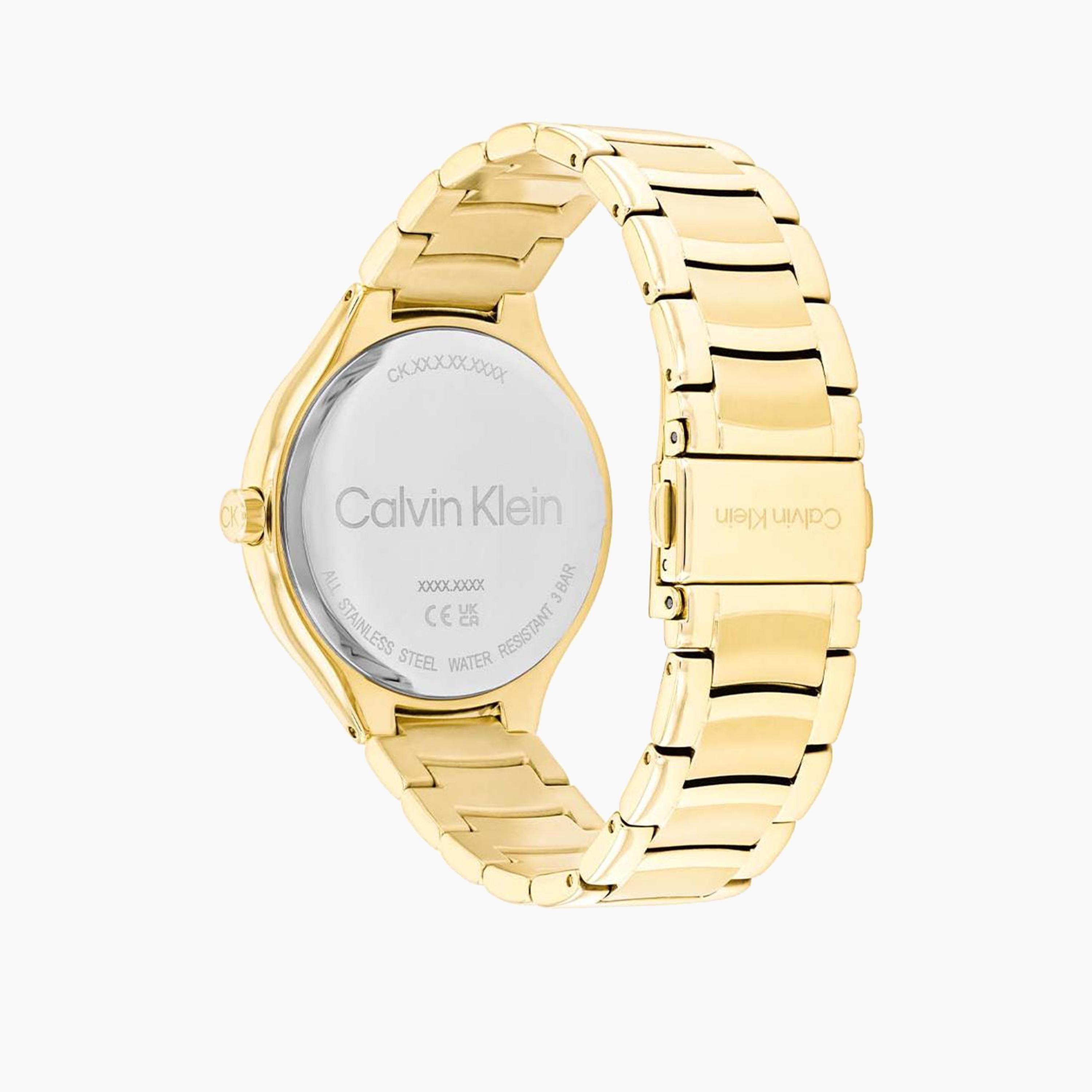 كالفين كلين-  ساعة تناظرية نسائية 38 مم سوار ستانلس ستيل لون الذهبي | 25100048-women-watchesandjewellery-watches-image-3