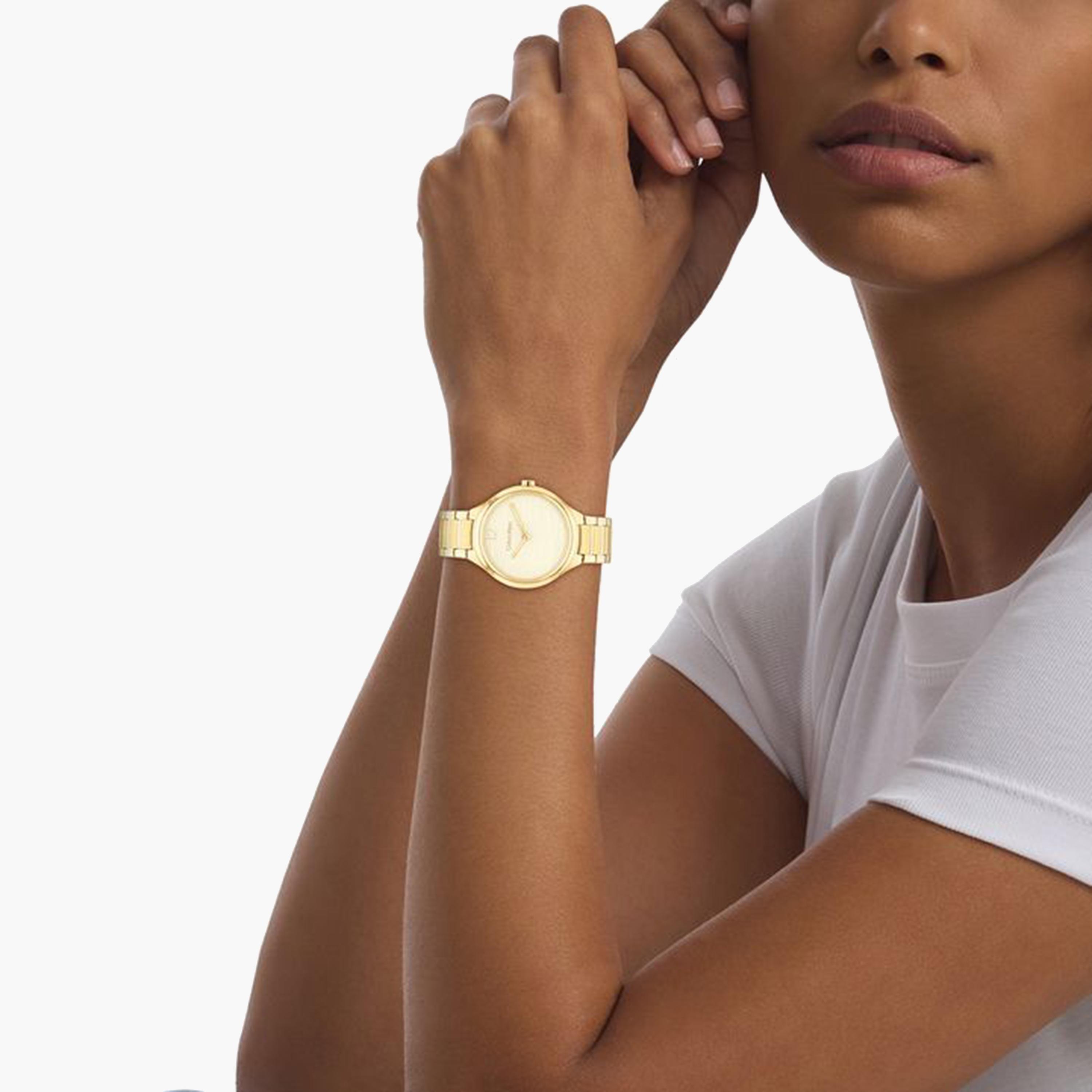 كالفين كلين-  ساعة تناظرية نسائية 38 مم سوار ستانلس ستيل لون الذهبي | 25100048-women-watchesandjewellery-watches-image-4