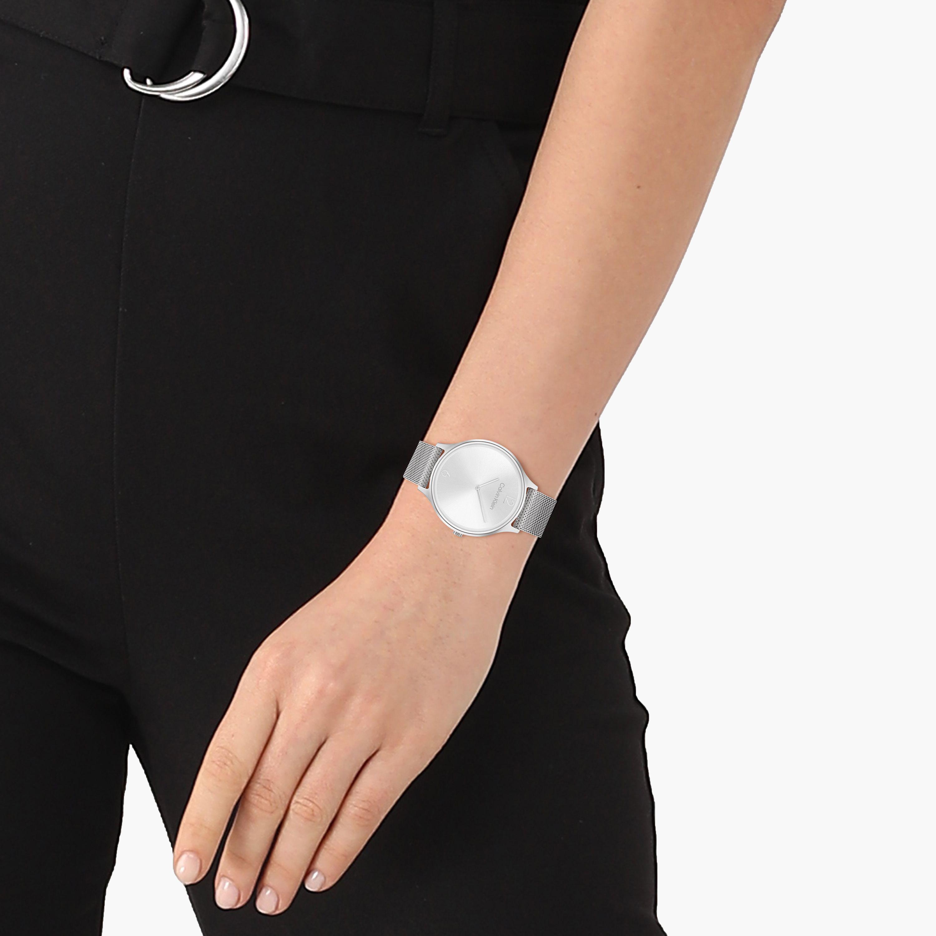كالفين كلين-  ساعة تناظرية نسائية 38 مم سوار ستانلس ستيل لون الفضي | 25200001-women-watchesandjewellery-watches-image-4
