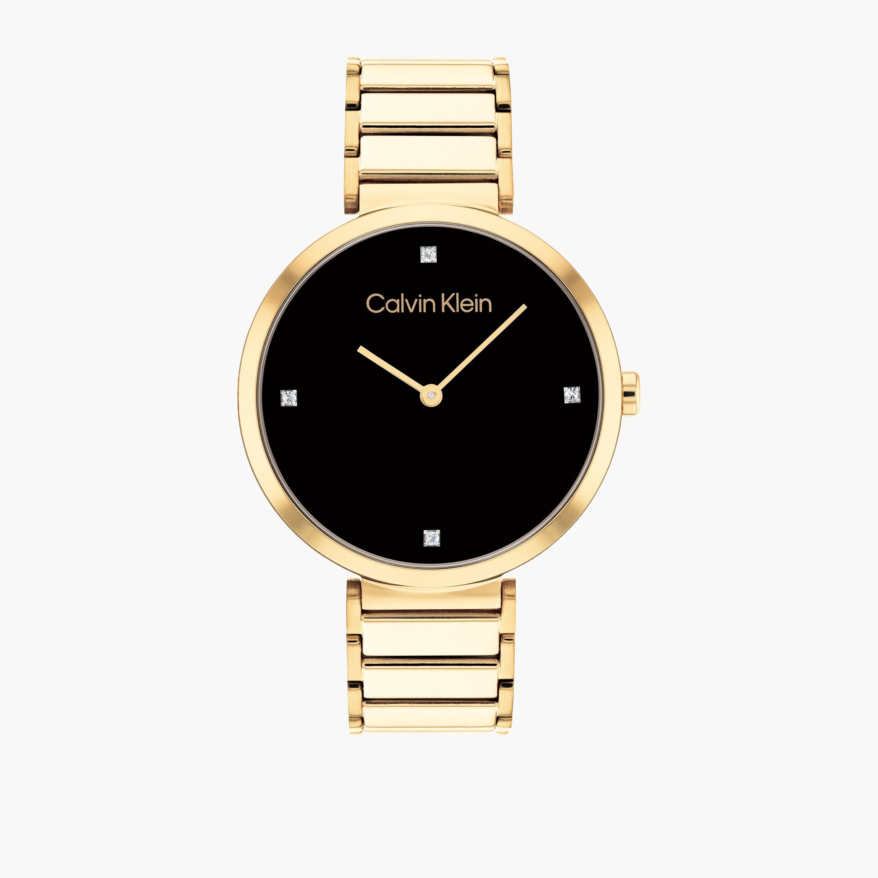 كالفين كلين-  ساعة نسائية سوار ستانلس ستيل بقطر 36 مم باللون الأسود | 25200136-women-watchesandjewellery-watches-image-1