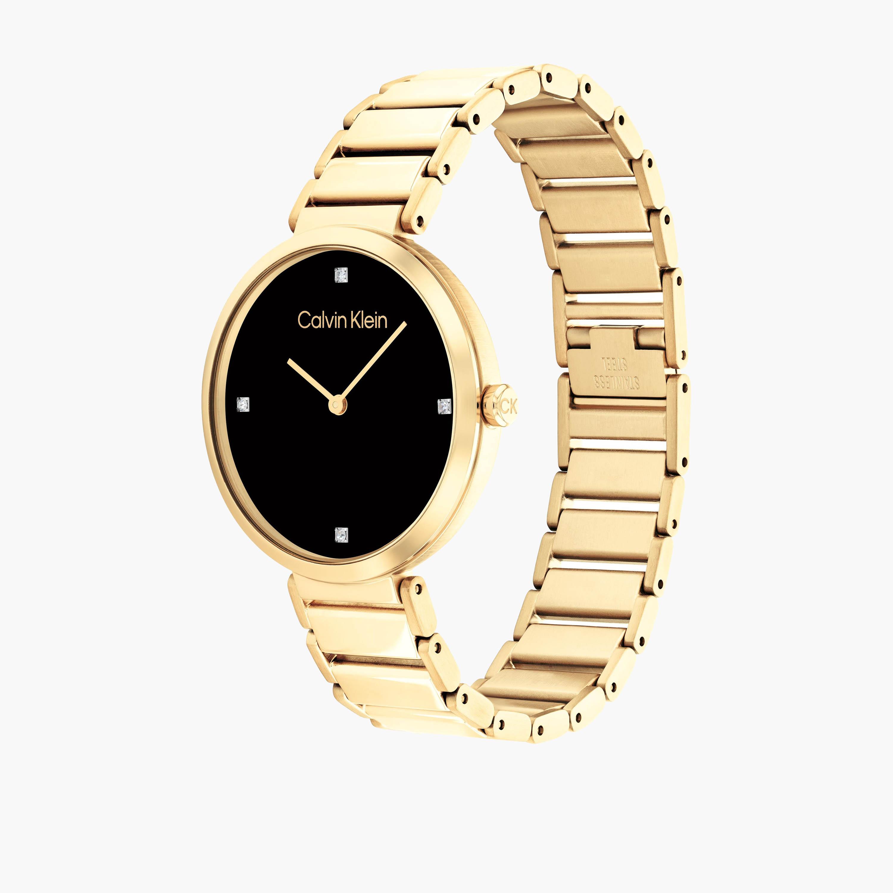 كالفين كلين-  ساعة نسائية سوار ستانلس ستيل بقطر 36 مم باللون الأسود | 25200136-women-watchesandjewellery-watches-image-2