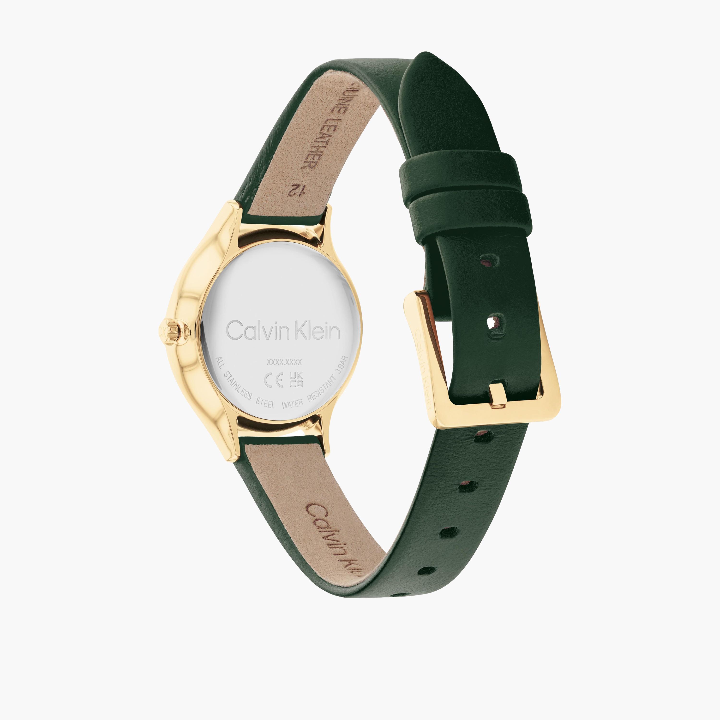 كالفين كلين-  ساعة نسائية سوار جلد بقطر 28 مم باللون الذهبي | 25200147-women-watchesandjewellery-watches-image-3