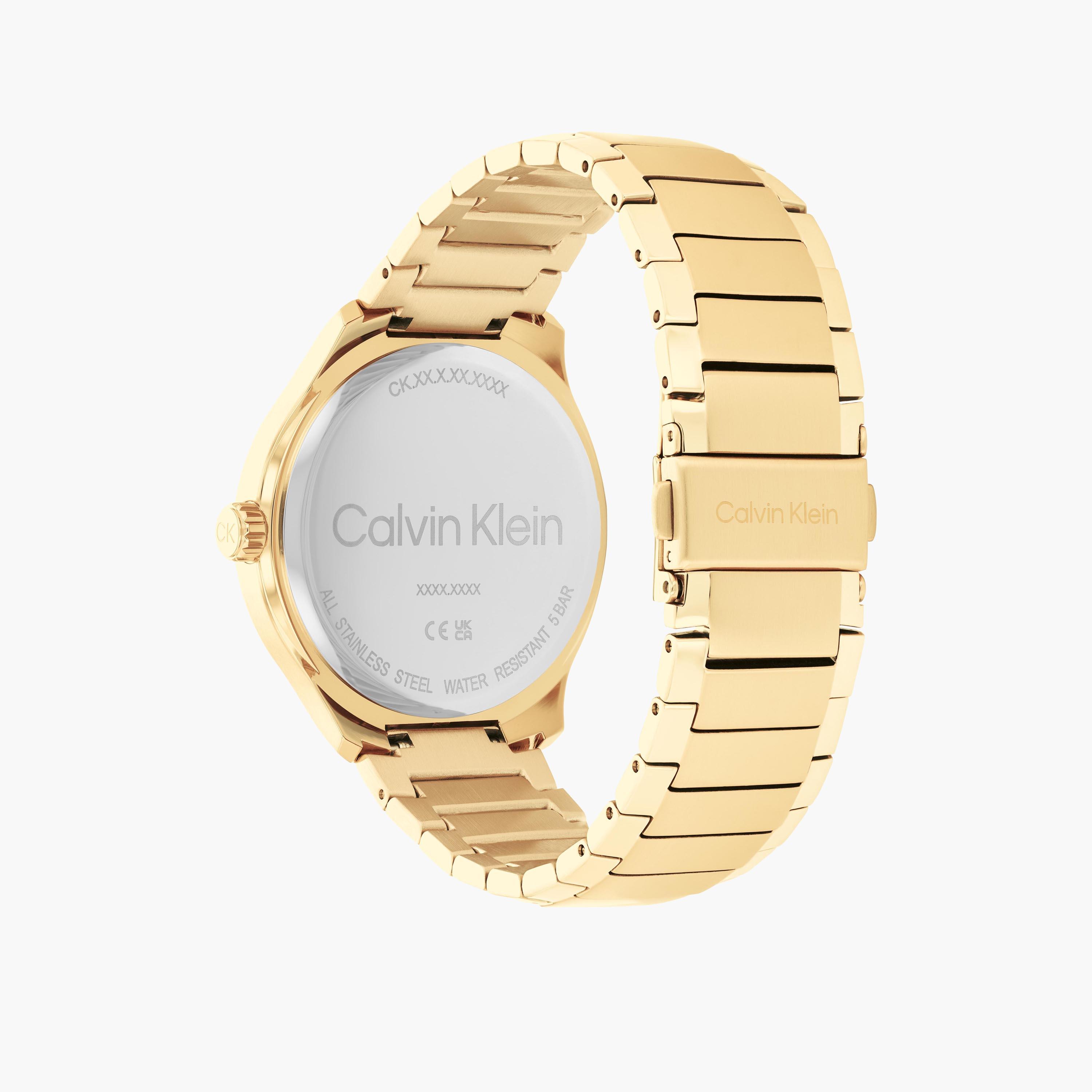 كالفين كلين-  ساعة تناظرية رجالية سوار ستانلس ستيل مقاس 43 مم ذهبية | 25200349-men-watchesandjewellery-watches-image-3