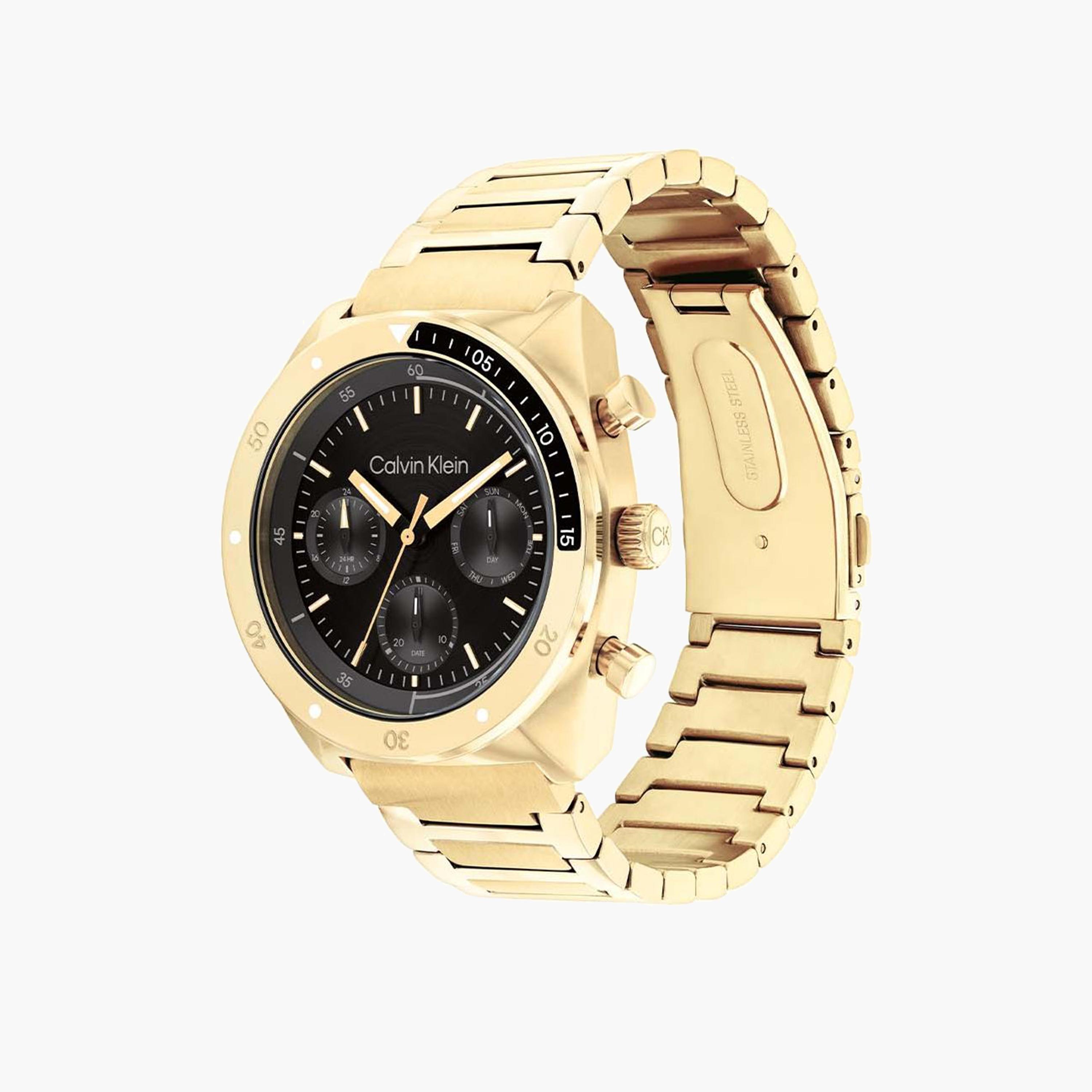 Shop Calvin Klein Men's 42MM Gold Chronograph Stainless Steel Strap ...