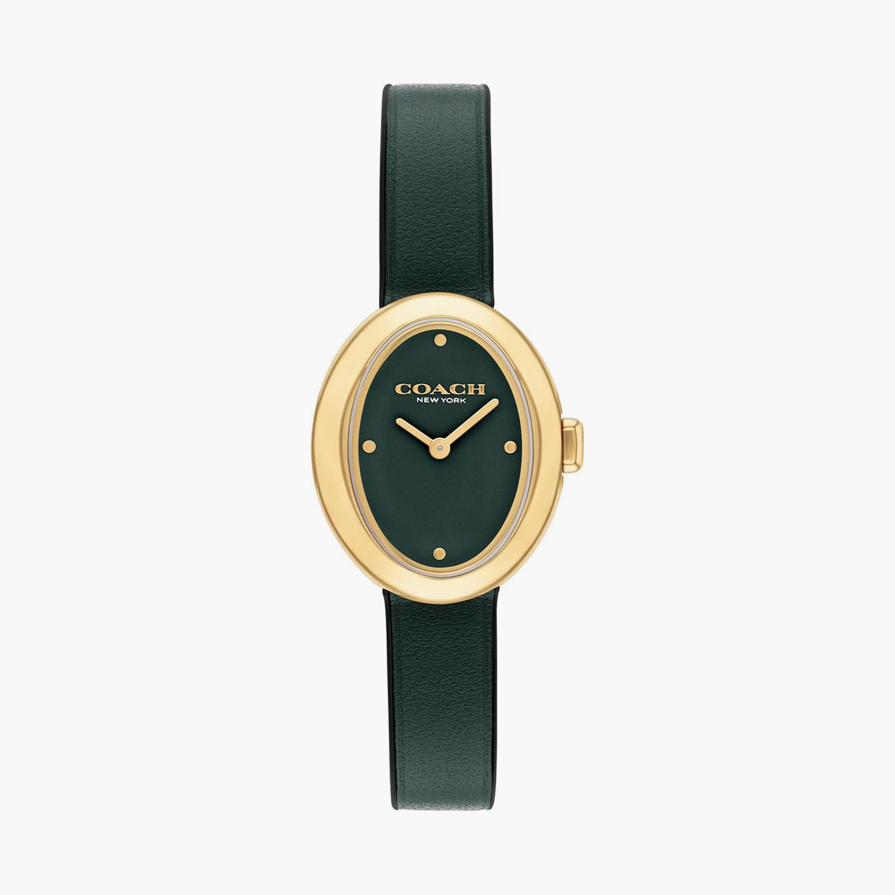كوتش-  ساعة تناظرية نسائية سوار جلدي أخضر مقاس 23 مم | 14504425-women-watchesandjewellery-watches-image-1