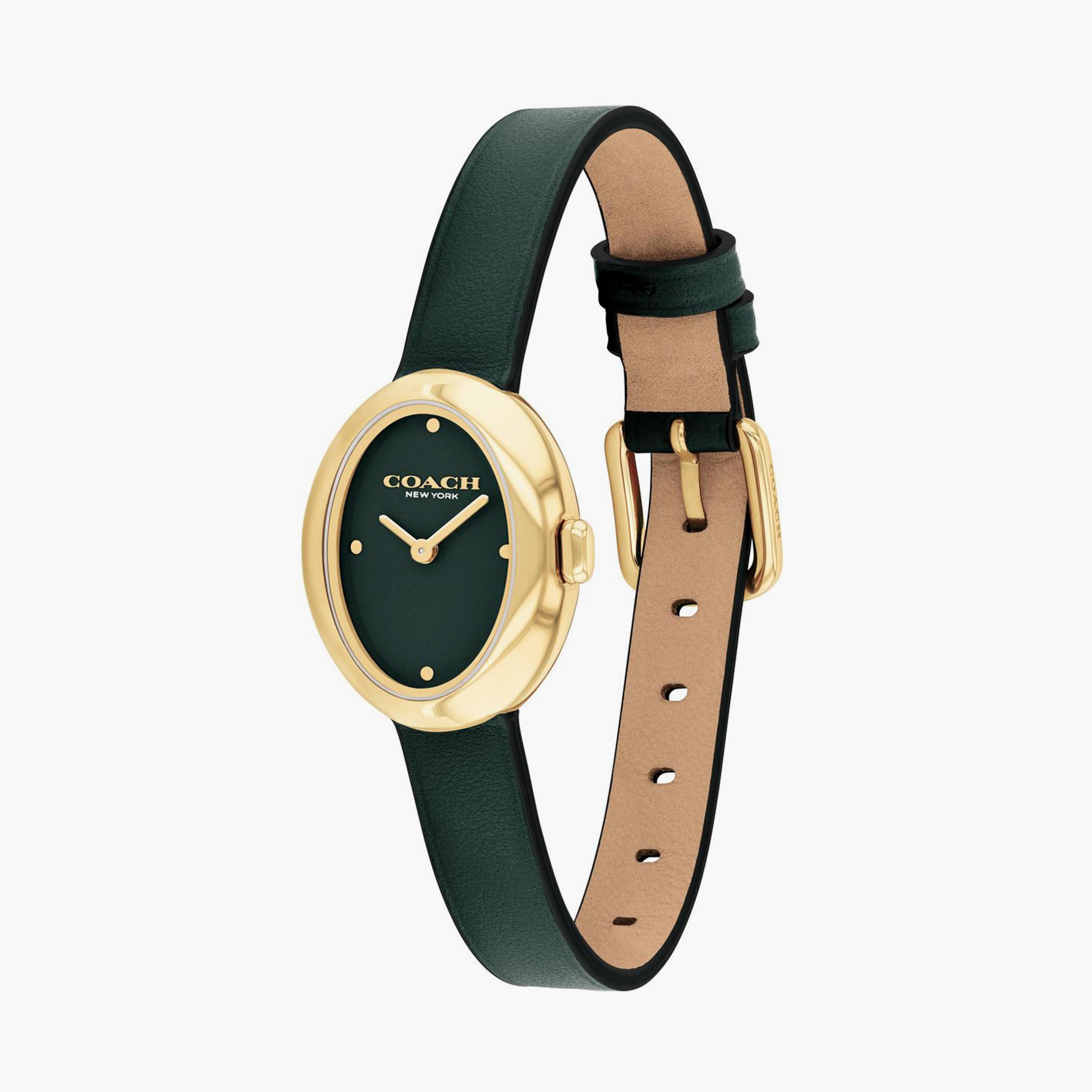 كوتش-  ساعة تناظرية نسائية سوار جلدي أخضر مقاس 23 مم | 14504425-women-watchesandjewellery-watches-image-2