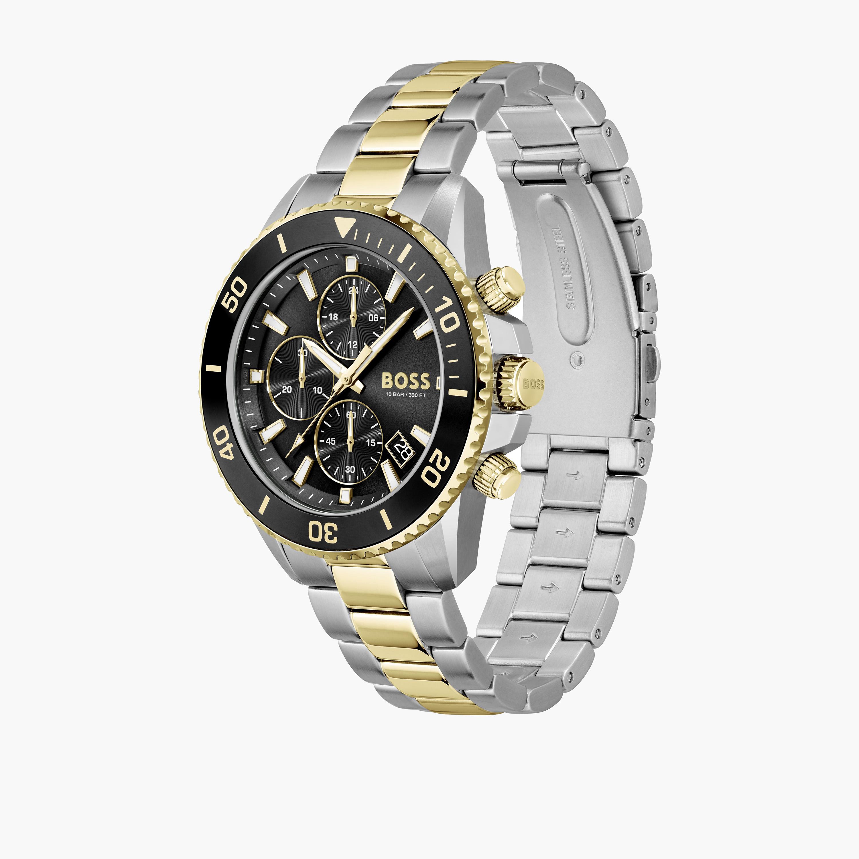 هوغو بوس-  ساعة رجالية 45 مم كرونوغراف سوداء سوار ستانلس ستيل | 1513908-men-watchesandjewellery-watches-image-2
