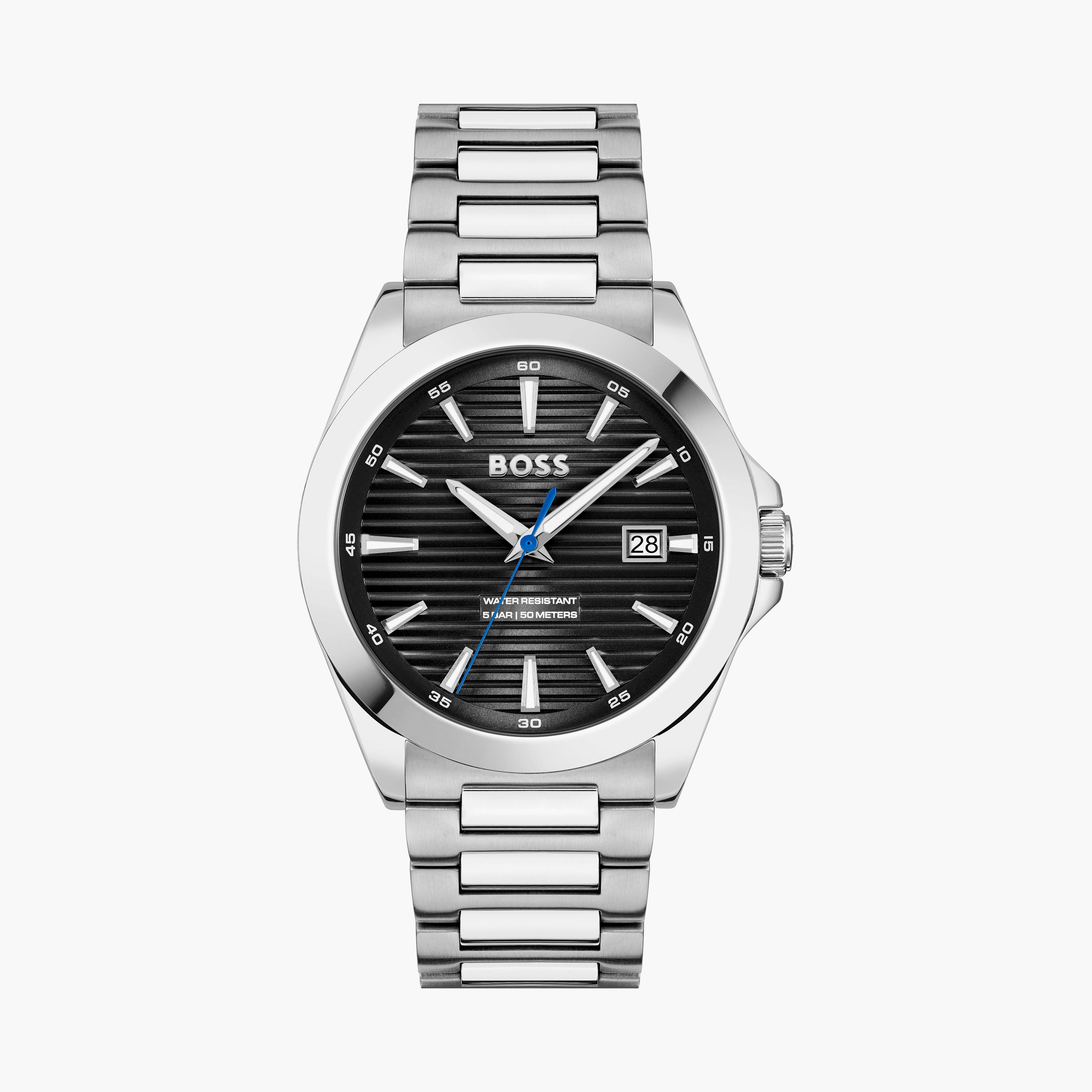 هوغو بوس-  ساعة تناظرية رجالية 41 مم سوار ستانلس ستيل لون الأسود | 1514170-men-watchesandjewellery-watches-image-1