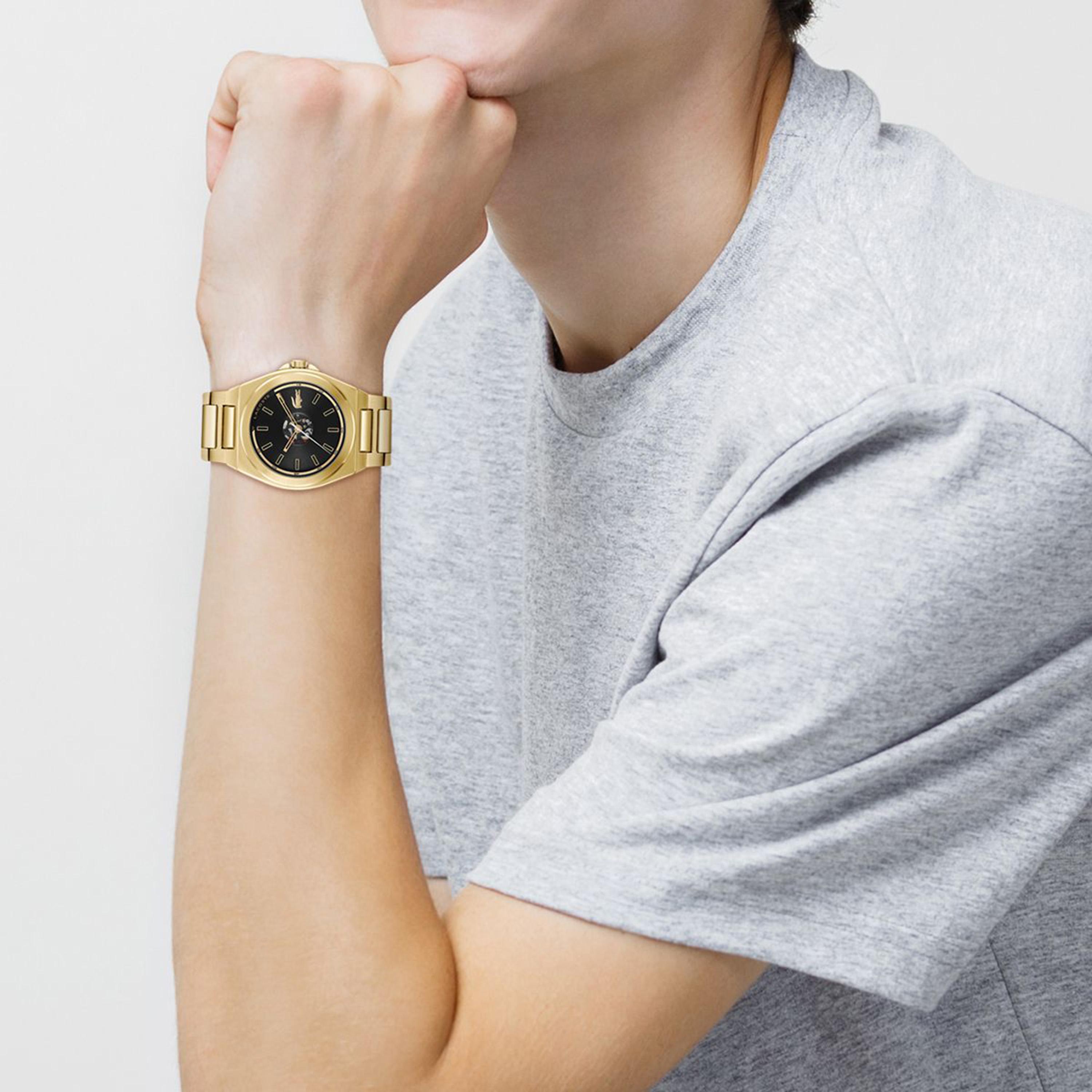 لاكوست-  ساعة تناظرية رجالية سوار ستانلس ستيل مقاس 42 مم سوداء | 2011337-men-watchesandjewellery-watches-image-4