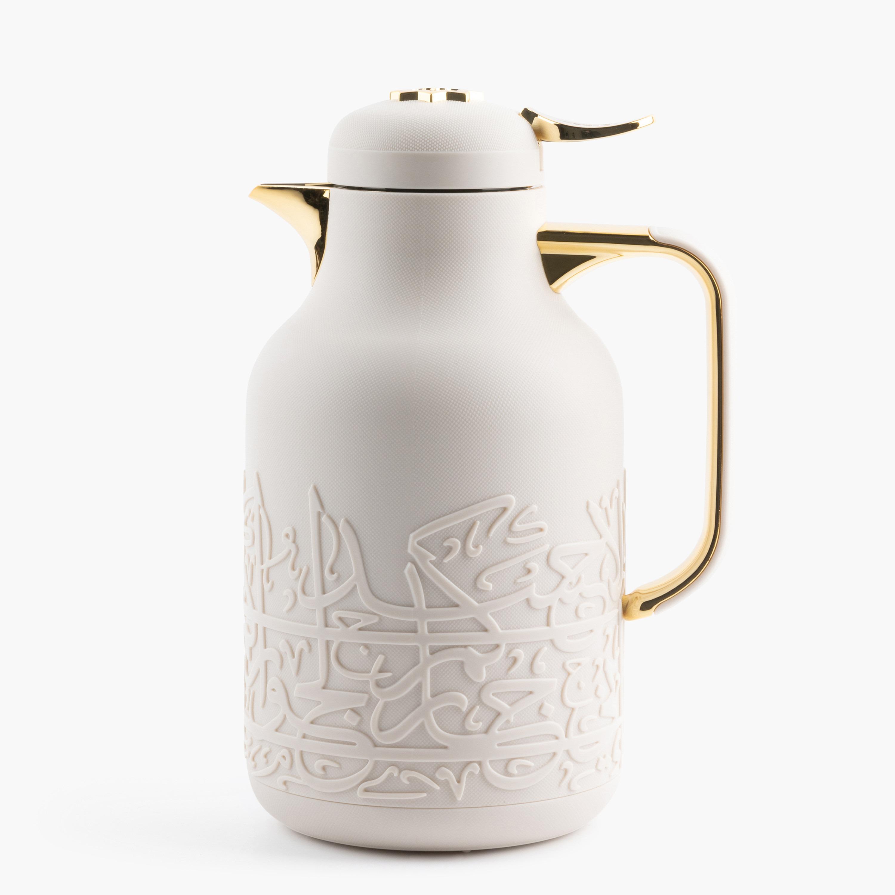 Jiwar Calligraphy Embossed Vacuum Flask - 1 L-household-dining-teaandcoffee-vacuumflaskscoffeeandteapots-image-1