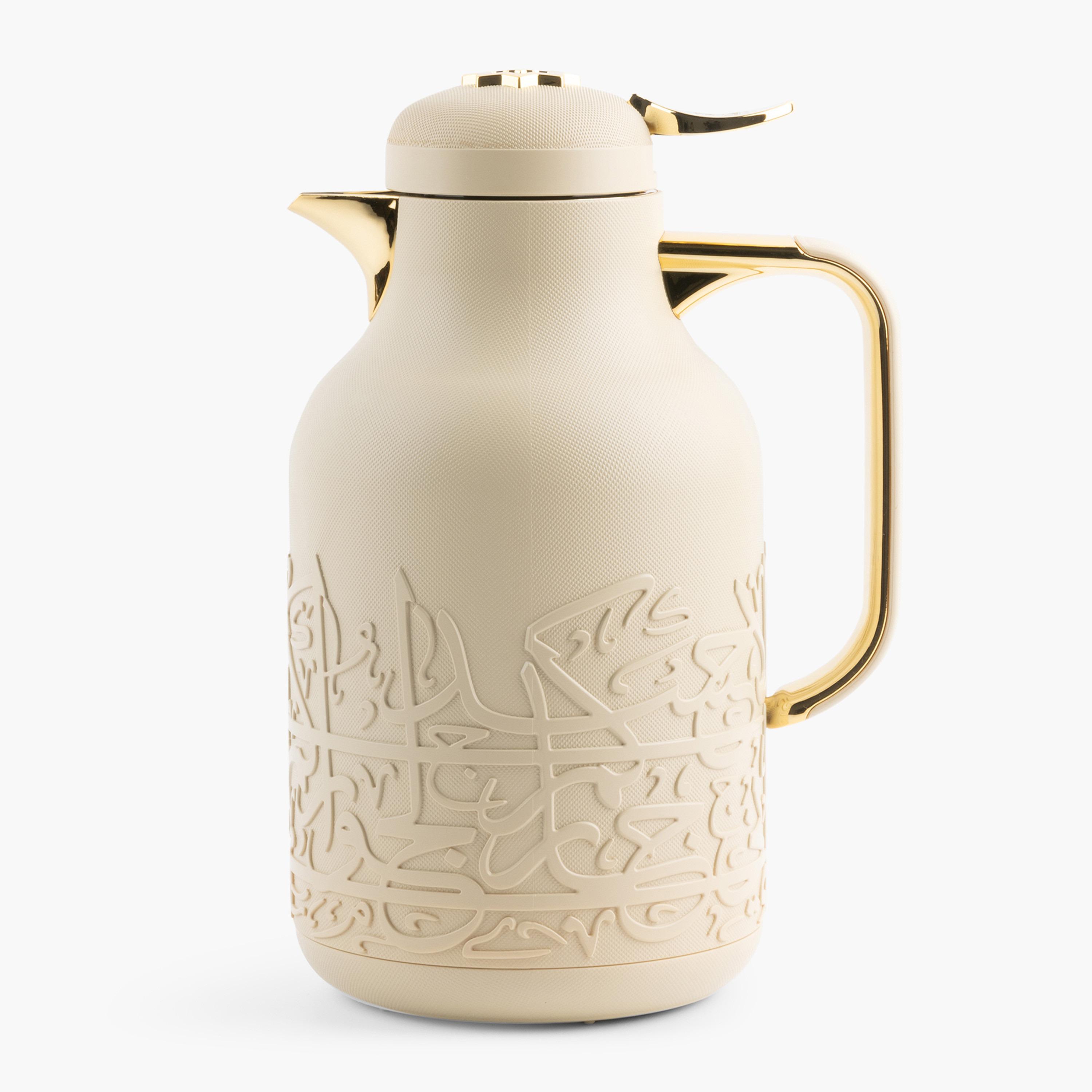 Jiwar Calligraphy Embossed Vacuum Flask - 1 L-household-dining-teaandcoffee-vacuumflaskscoffeeandteapots-image-1