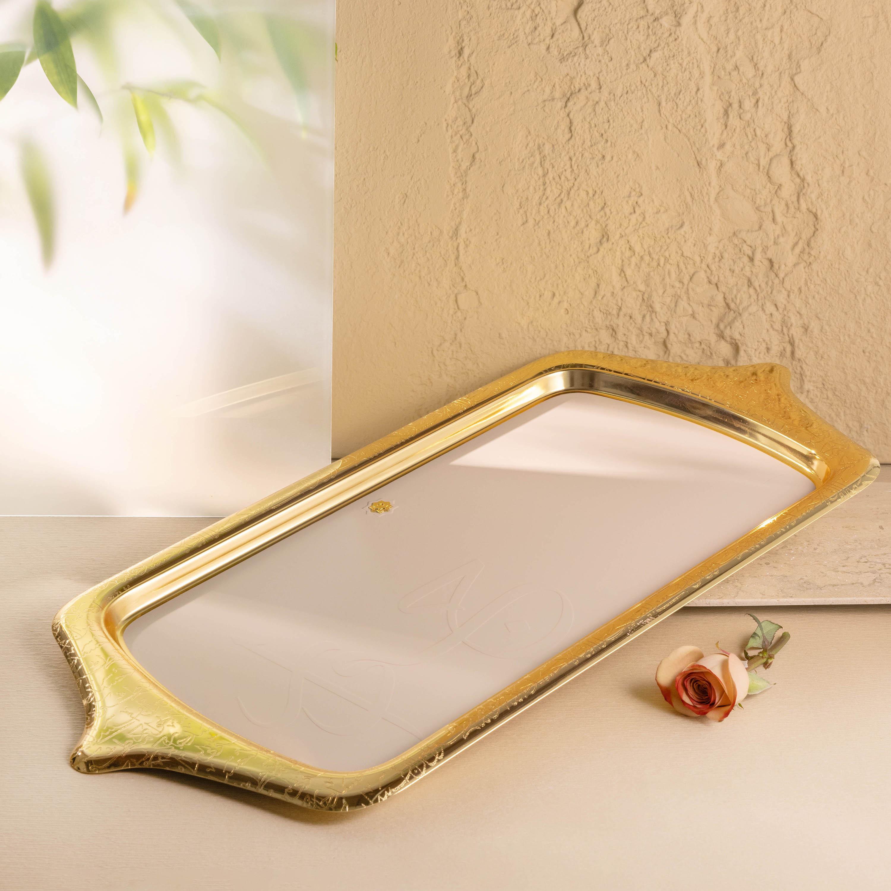 Jiwar Embossed Serving Tray with Handles-household-dining-serveware-servingtrays-image-2