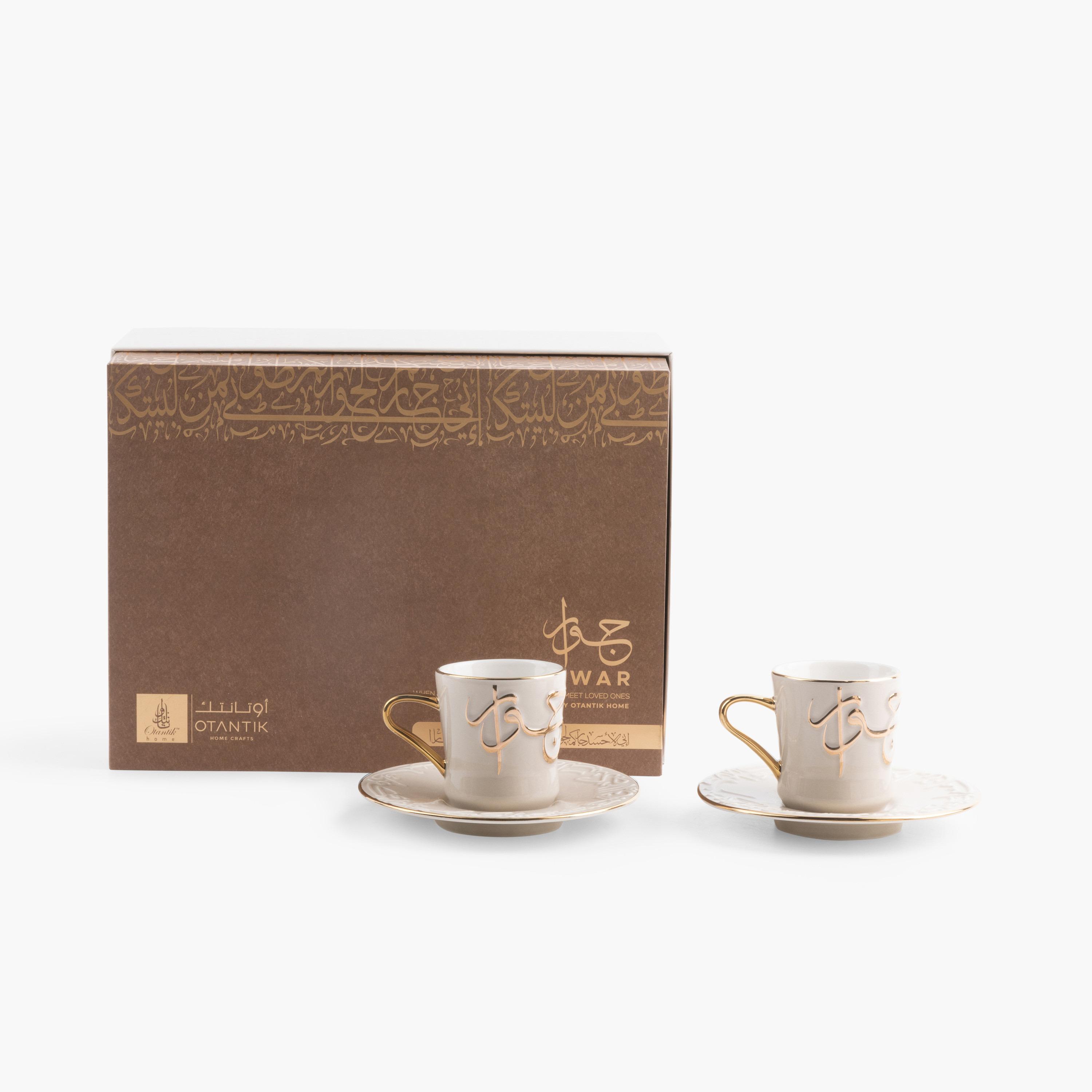 Jiwar 12-Piece Porcelain Cup and Saucer Set - 80 ml-household-dining-teaandcoffee-teaandcoffeesets-image-1
