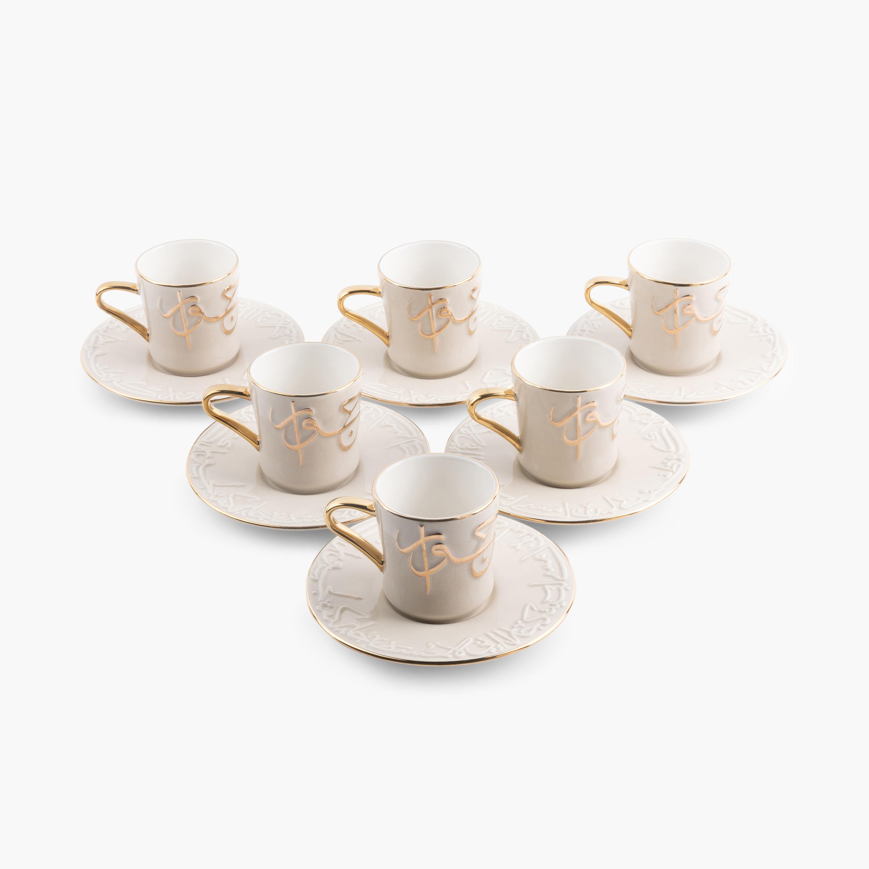 Jiwar 12-Piece Porcelain Cup and Saucer Set - 80 ml-household-dining-teaandcoffee-teaandcoffeesets-image-4