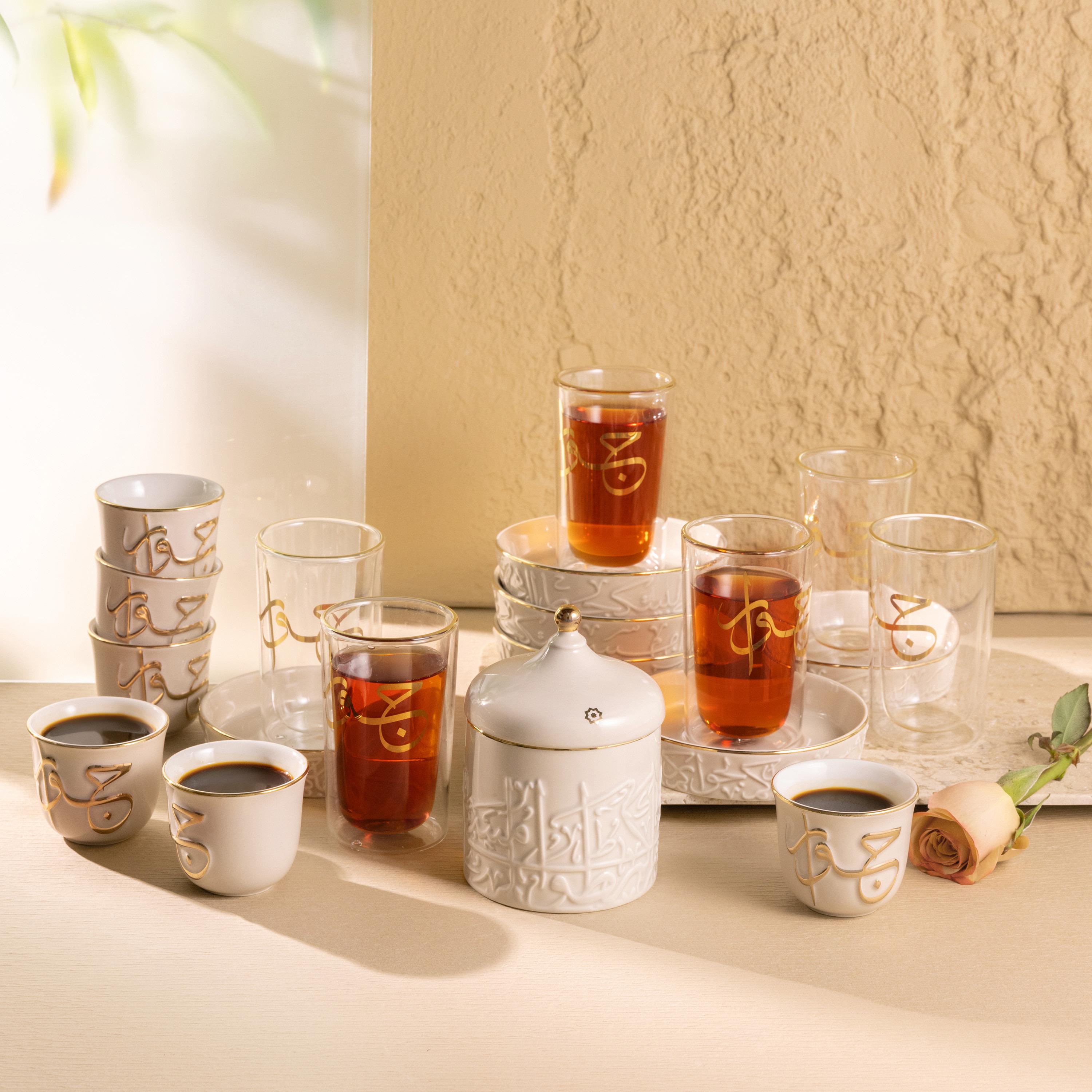 طقم شاي بورسلان بنقوش كاليجرافي 19 قطعة جيوار من أوتانتيك-household-dining-teaandcoffee-teaandcoffeesets-image-6