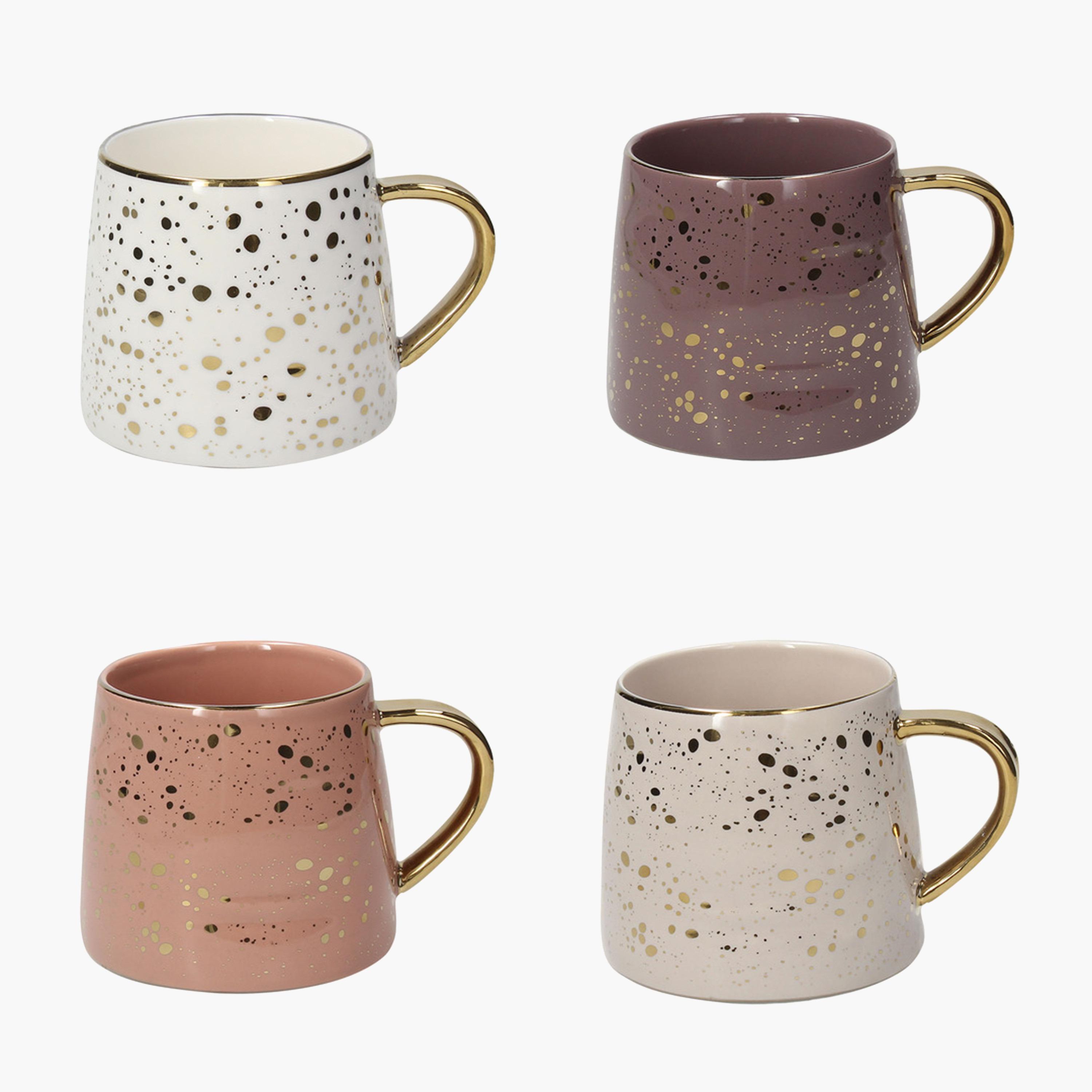 Des Arts Chic 4-Piece Porcelain Mug Set - 340 ml-household-dining-teaandcoffee-mugsandcups-image-1