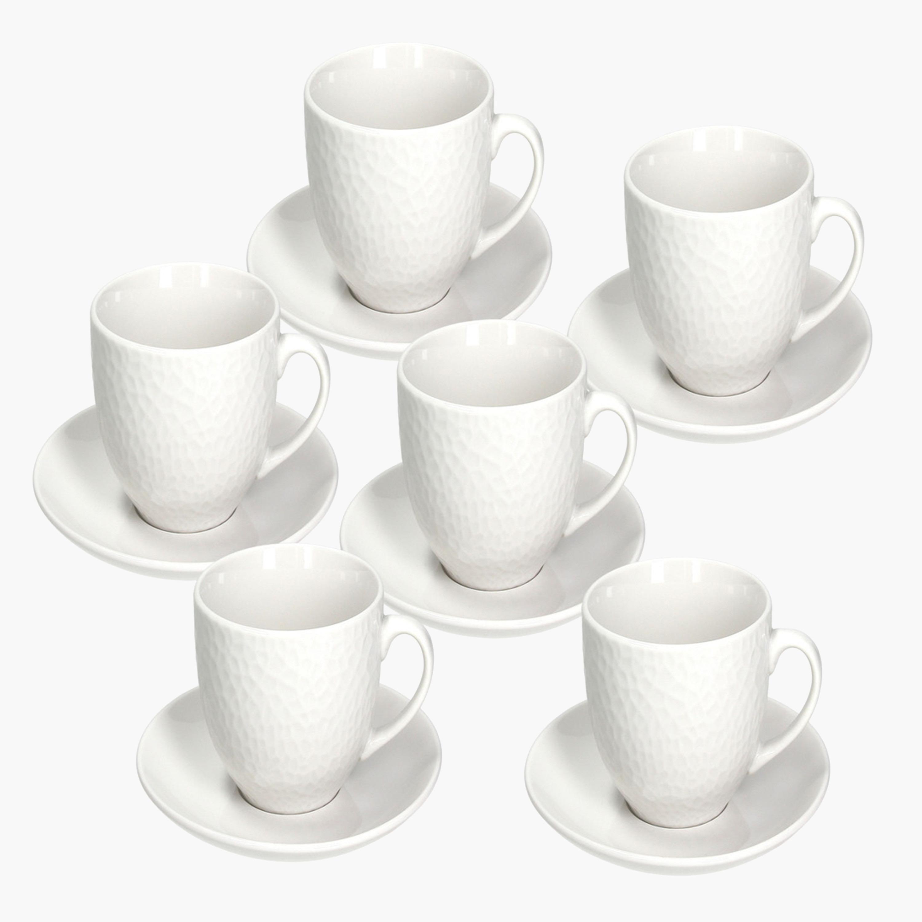 Porcelain 6-Piece Cup and Saucer Set - 200 ml-household-dining-teaandcoffee-teaandcoffeesets-image-1