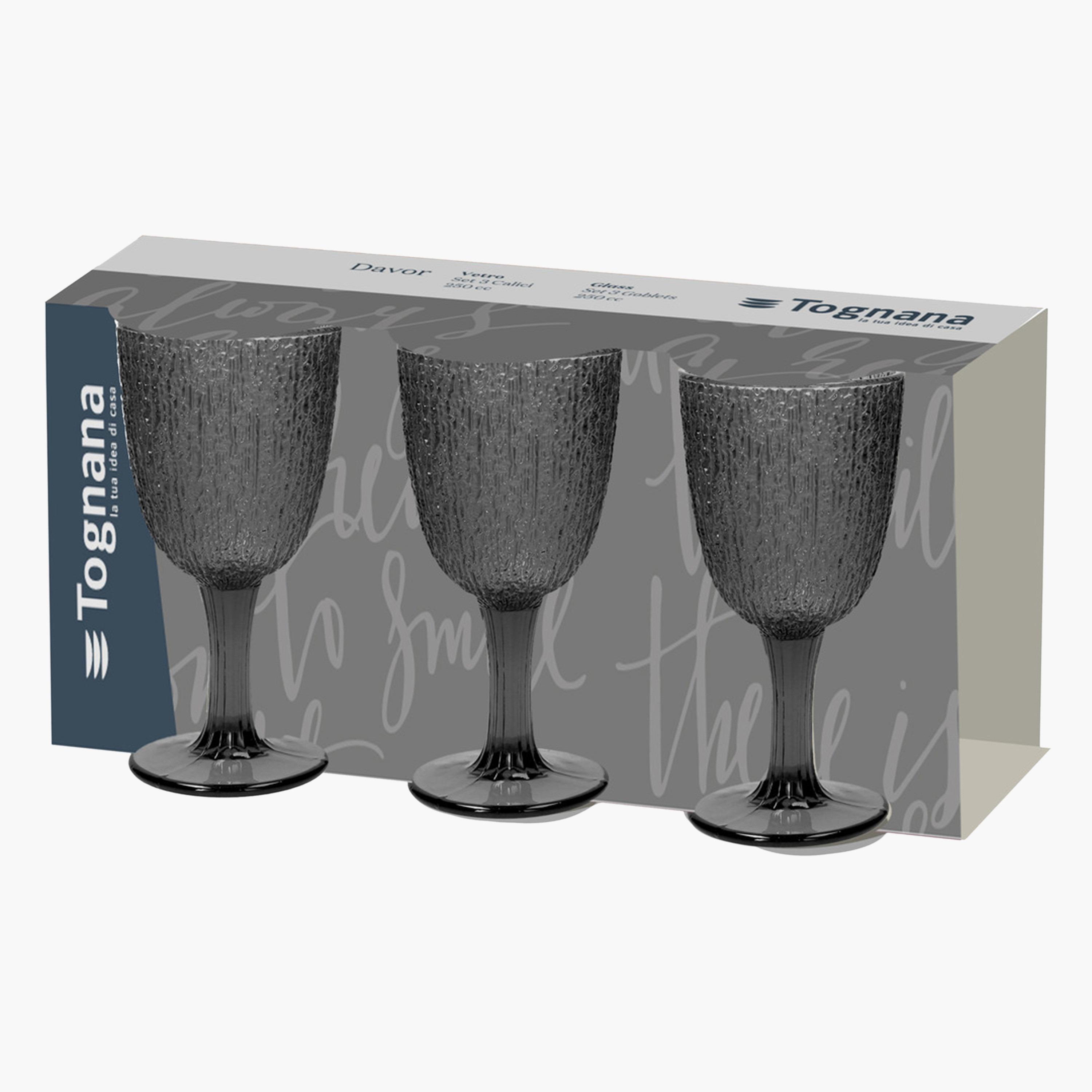 Davor Grigio Goblet Glass - Set of 3-household-dining-glassware-stemware-image-1