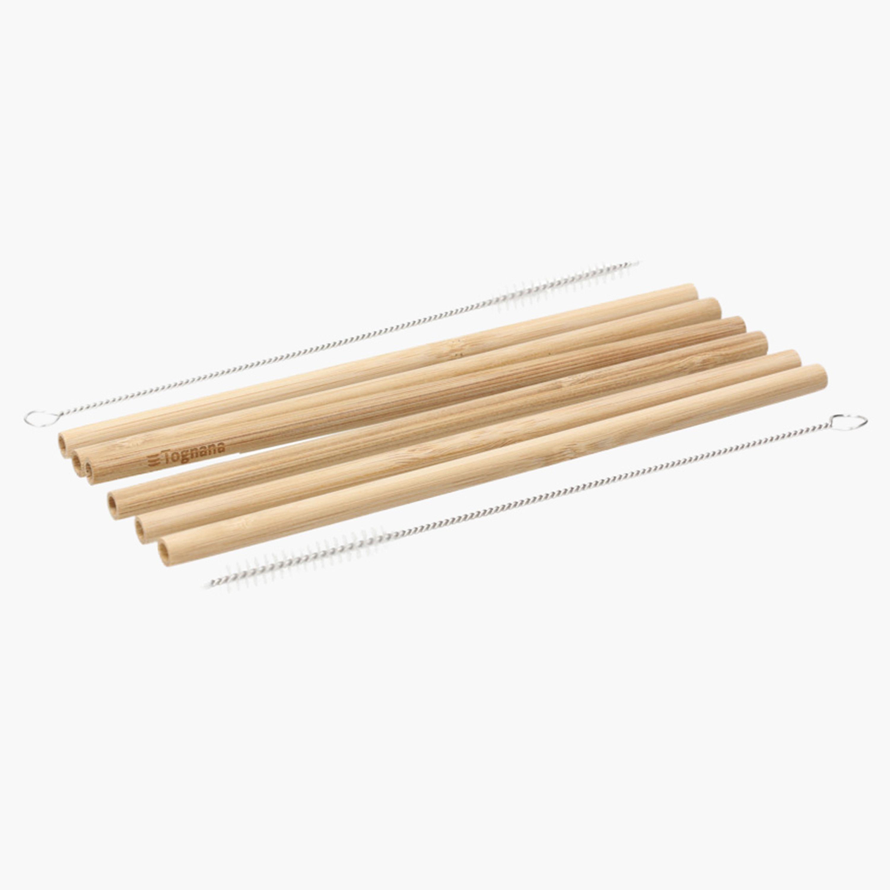 Bamboo 8-Piece Drinking Straw and Cleaner Set-household-dining-teaandcoffee-teaandcoffeeaccessories-image-1
