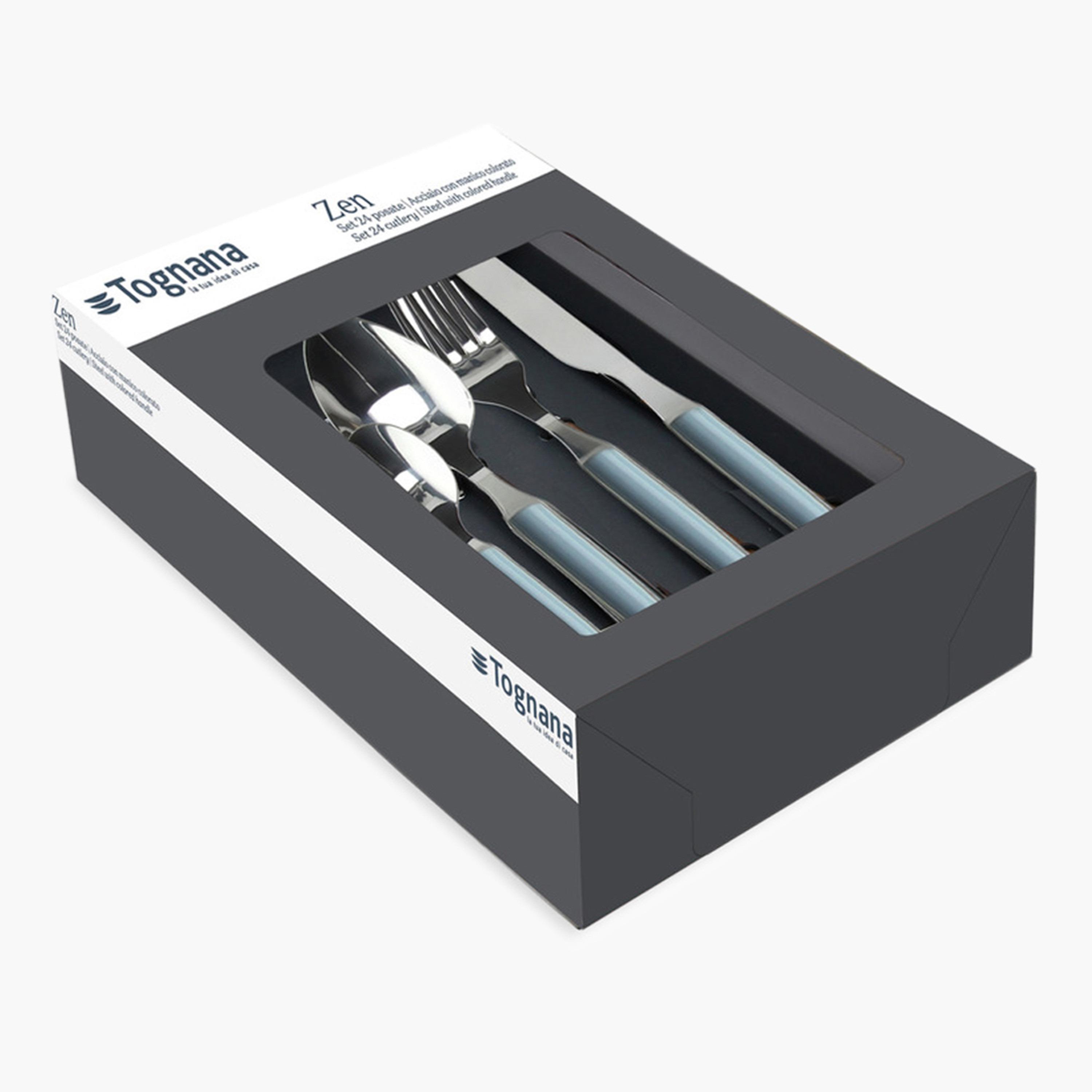 طقم أدوات مائدة ستانلس ستيل 24 قطعة زين كارتا دا زوكيرو من توجنانا-household-dining-cutlery-cutlerysets-image-2